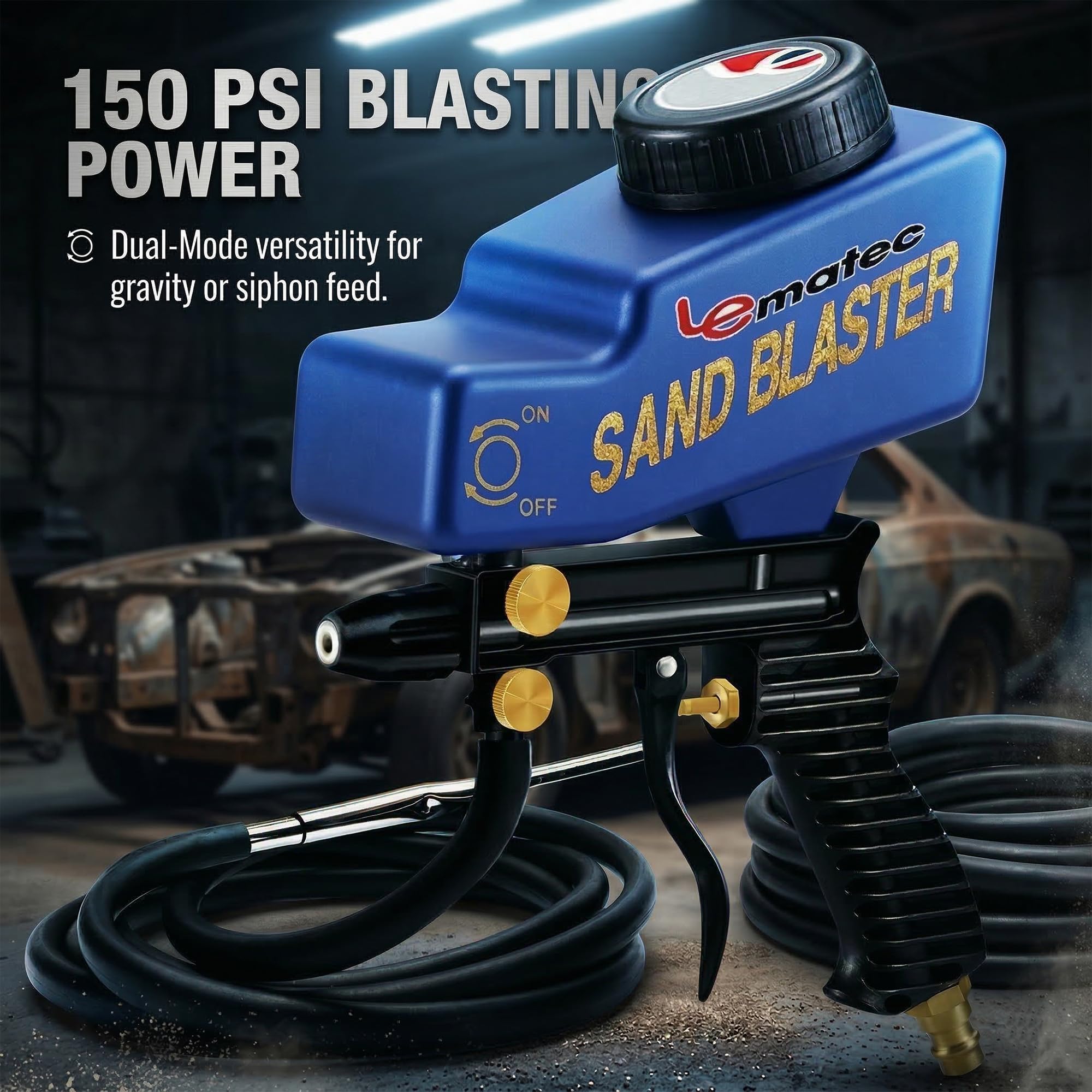 LE LEMATEC Sand Blaster - Rust Removal Kit -2