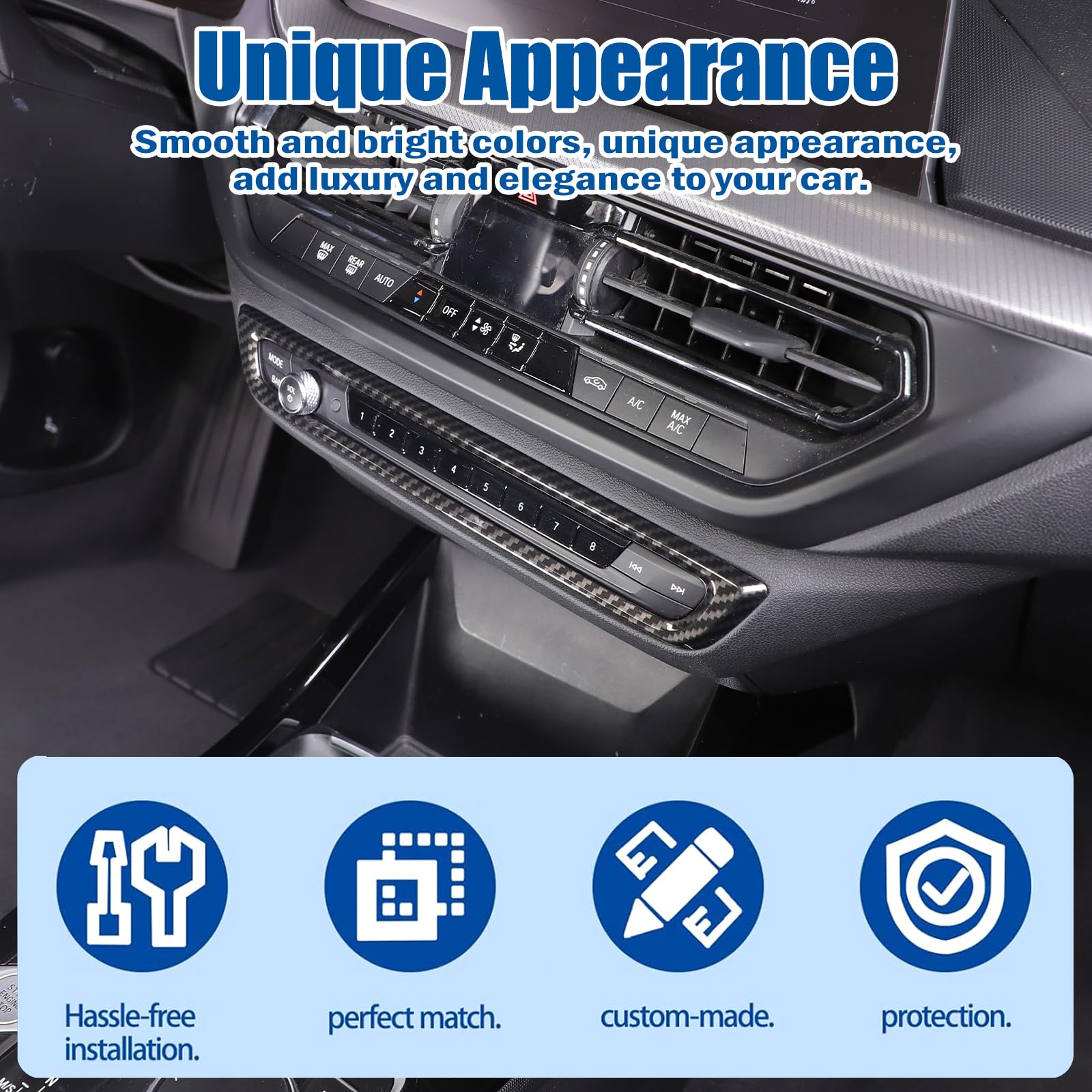 Copertura In ABS Per Pulsante Volume Auto Serie 1/2 F40 F44 - Stile Carbonio, Adesiva