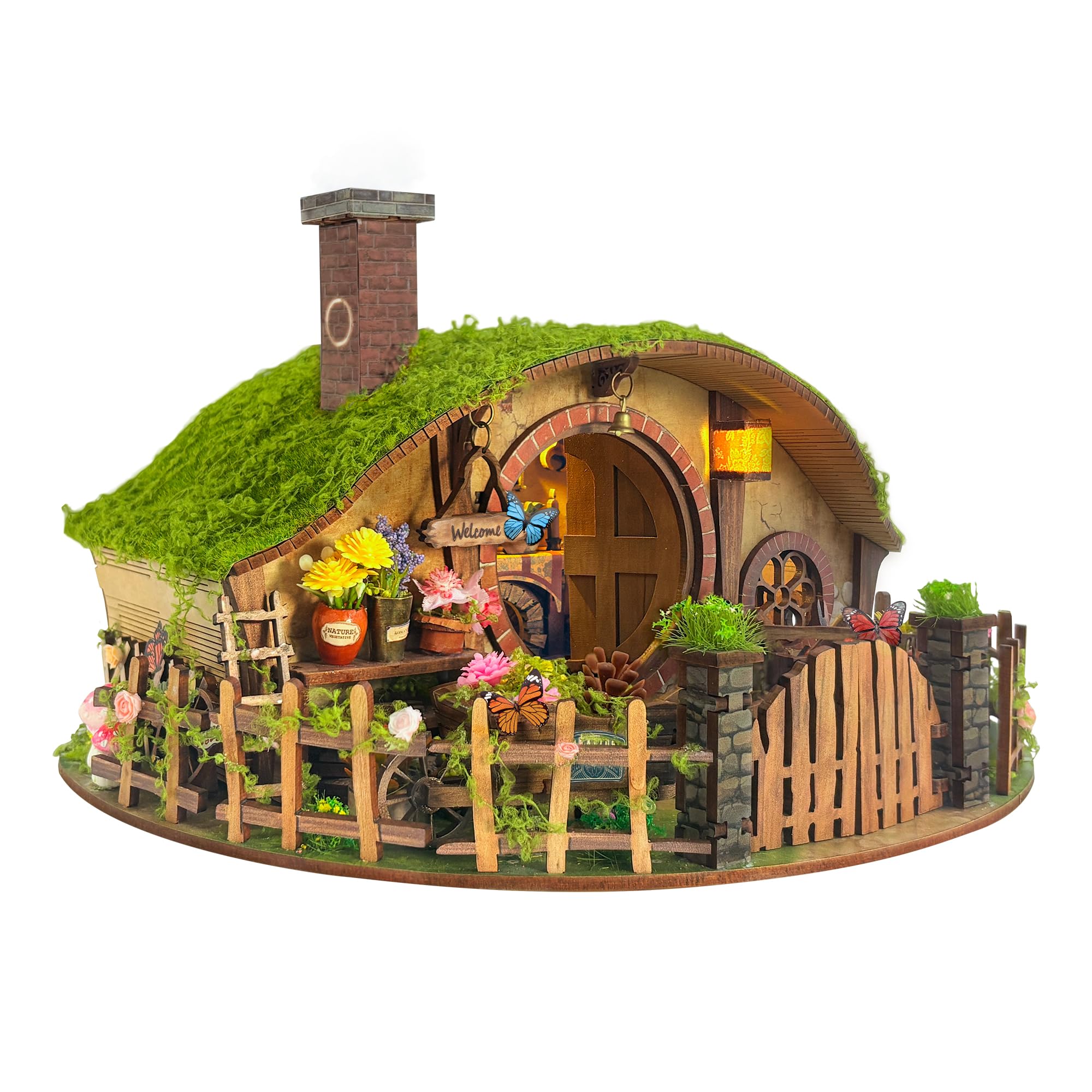 STRUCWOOD DIY Miniature House Kit - 3D Wooden Puzzle for Adults, Dollhouse Kit Forest Style Book Nook Home Decor with LED Light, Gifts for Loved Ones - The Magic Ring House (SQ-59) — image 1