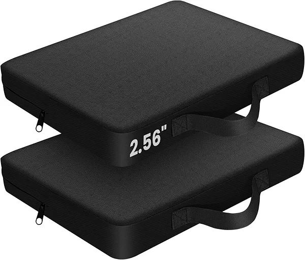 Stadium Seat Cushion 2 Pack, Extra Thick 2.56" Bleacher Cushion with Handle & Zipper Design, Waterproof 600D Oxford Fabric Seat Cushion for Bleachers