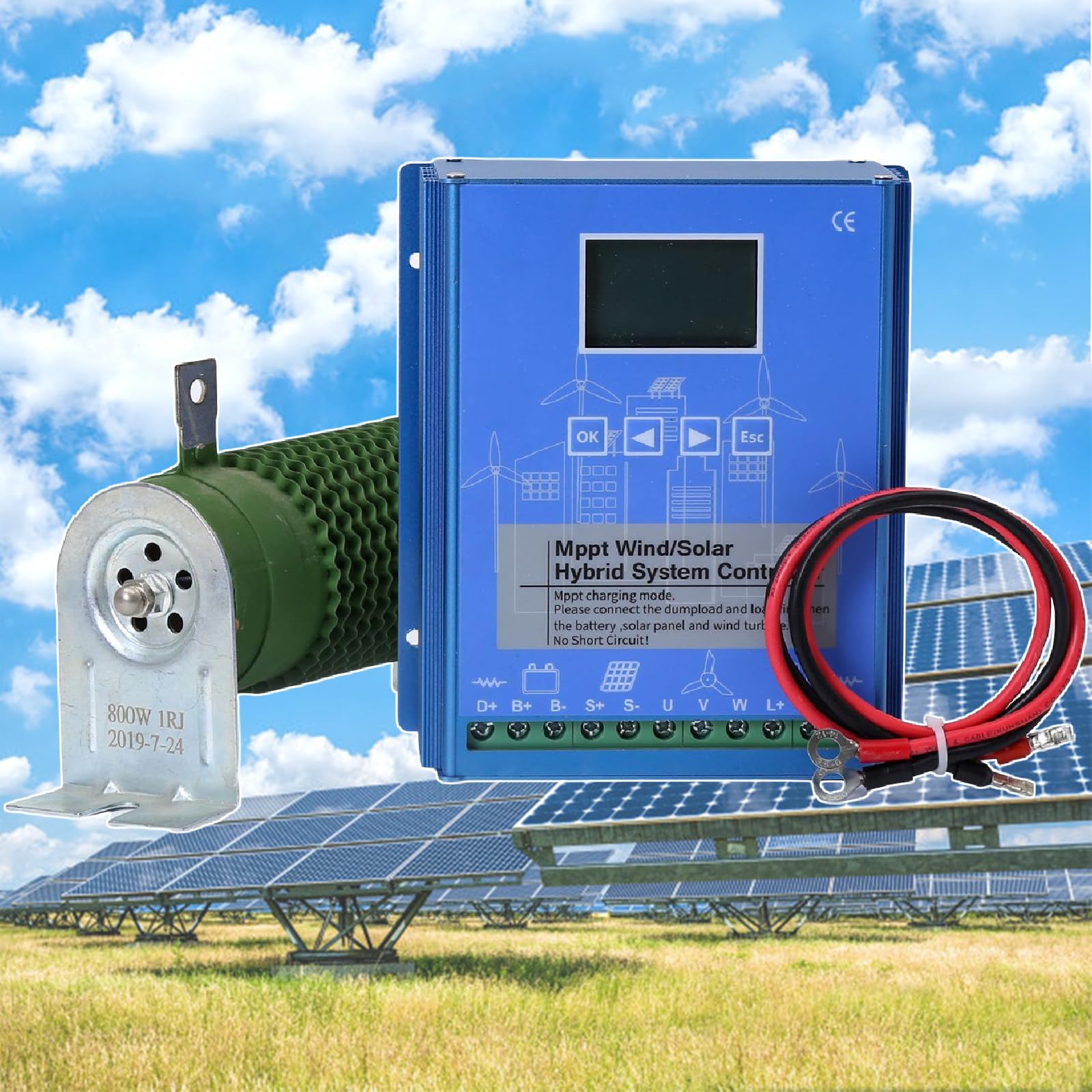 18000W Wiatr Solar Hybrydowy Regulator ŁAdowania, 12V 24V 48V Mppt Boost Regulator ŁAdowania Z WyśWietlaczem Lcd I ObciążEniem Zrzutowym,48V