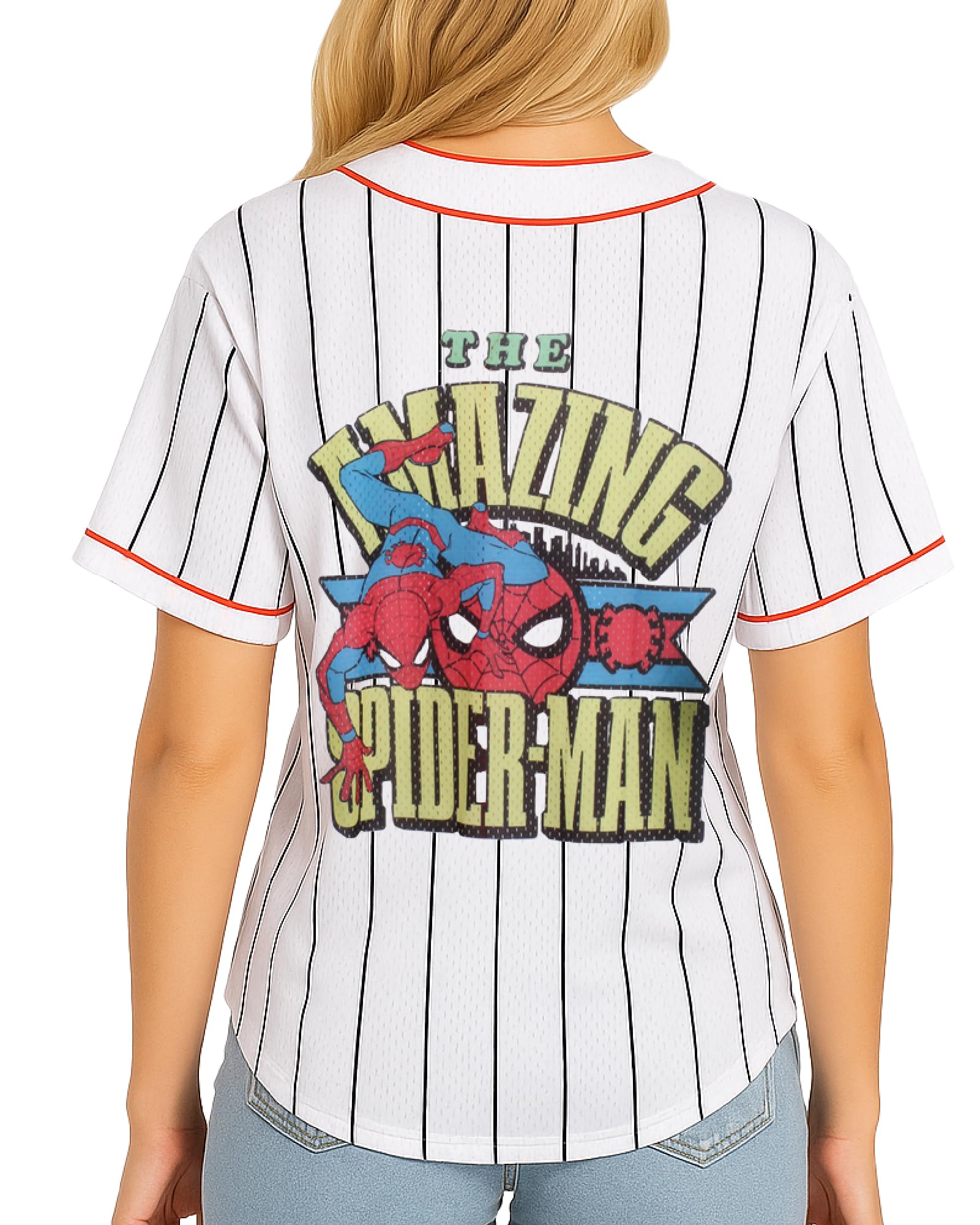 Marvel Spider-Man T-shirts graphiques pour femme – T-shirt court pour bébé, débardeur et chemise graphique rétro à col rond pleine longueur pour femme