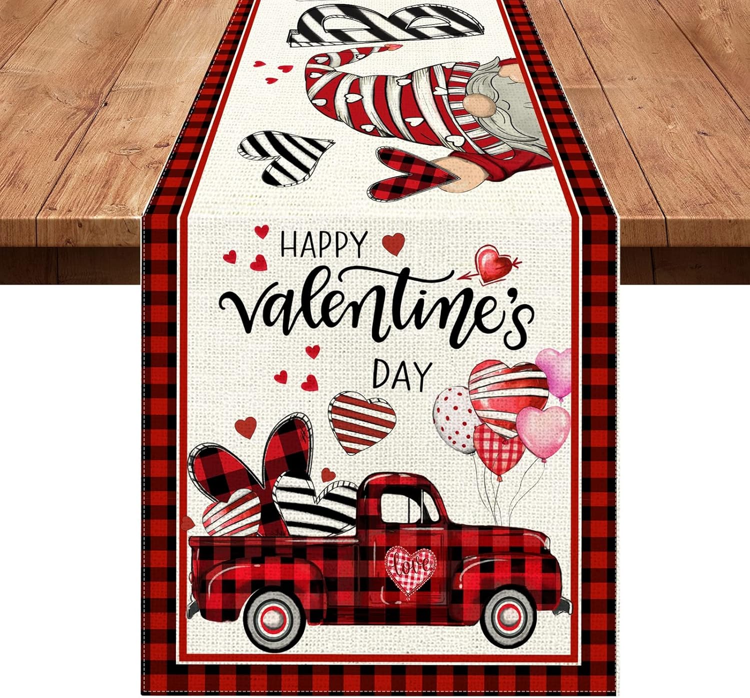 Hexagram Valentines Table Runners 13x72 Inches for Coffee Table Valentines Day Table