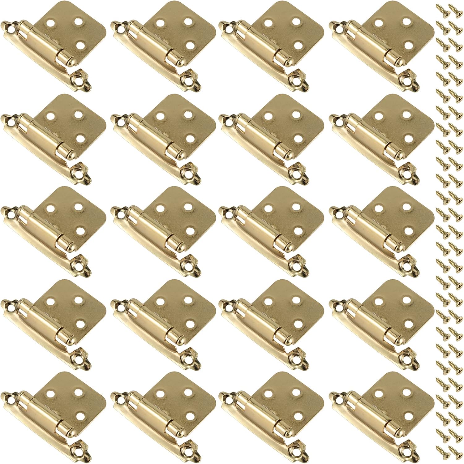 JEUIHAU 20 PCS 1/2 Inch Gold Hinges, Door Hinges, Face