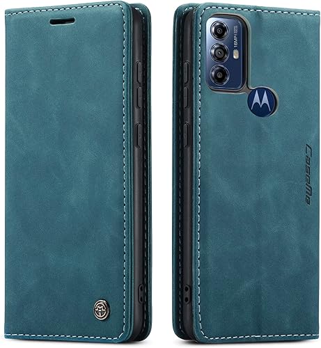 Miniatura 10 de Kowauri Funda para Moto G Play (2023)Moto G Pure (2021), funda de cuero tipo cartera de diseño clásico con ranura para tarjeta y cierre magnético,