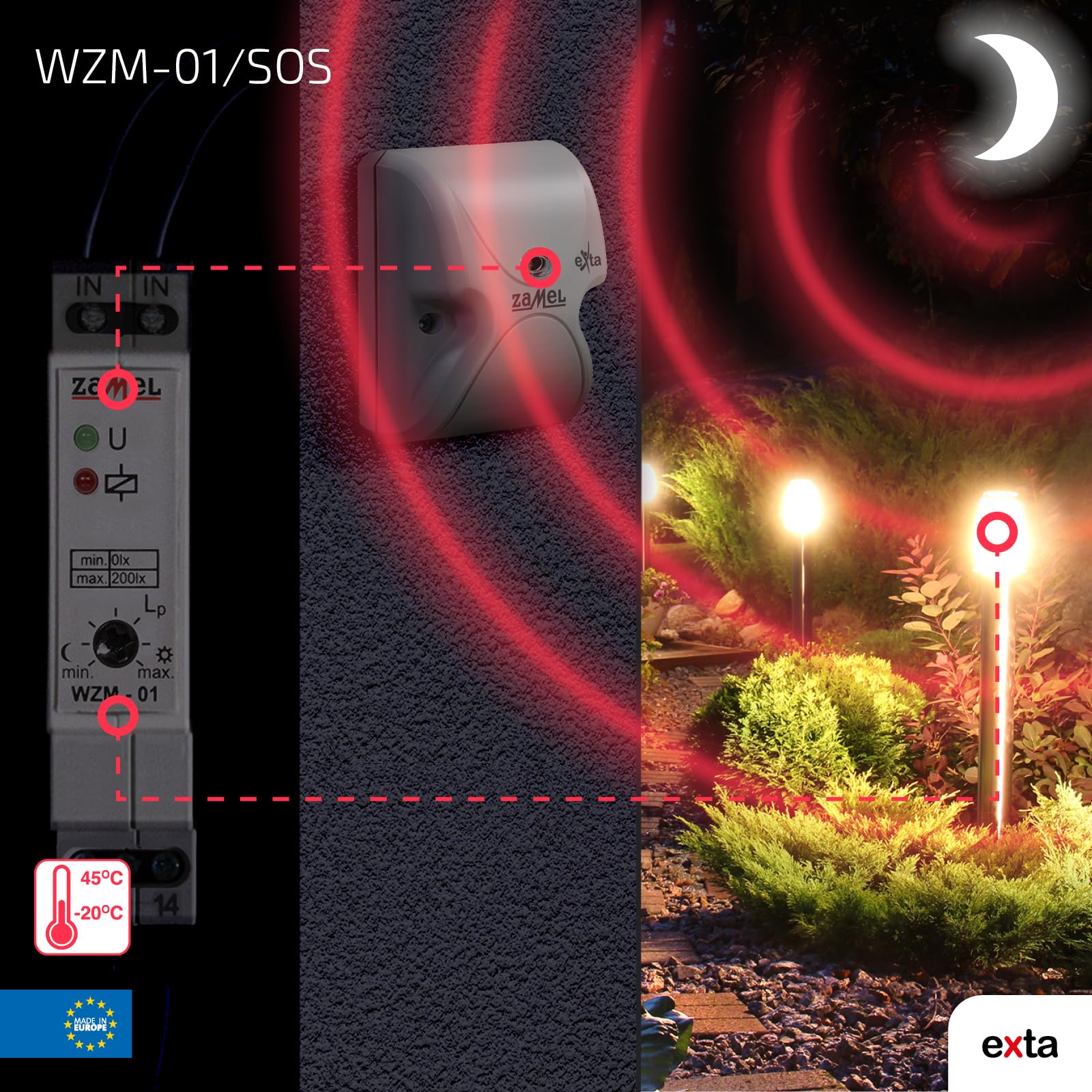 EXTA Dämmerungsschalter, 2 Stück, WZM- 01/ SOS
