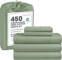 Vista 67 de LANE LINEN - Sábanas tamaño Queen, 450 hilos, 100% algodón, refrescantes, transpirables, con bolsillo profundo, 4 piezas, color negro