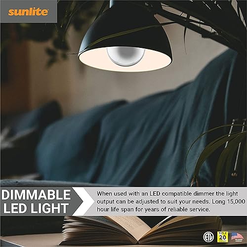 Miniatura 5 de Sunlite Bombilla LED G25 (G80) Edison de medio globo cromado, 6 vatios (60 W  ), base E26 estándar, 530 lúmenes, regulable, cuenco plateado