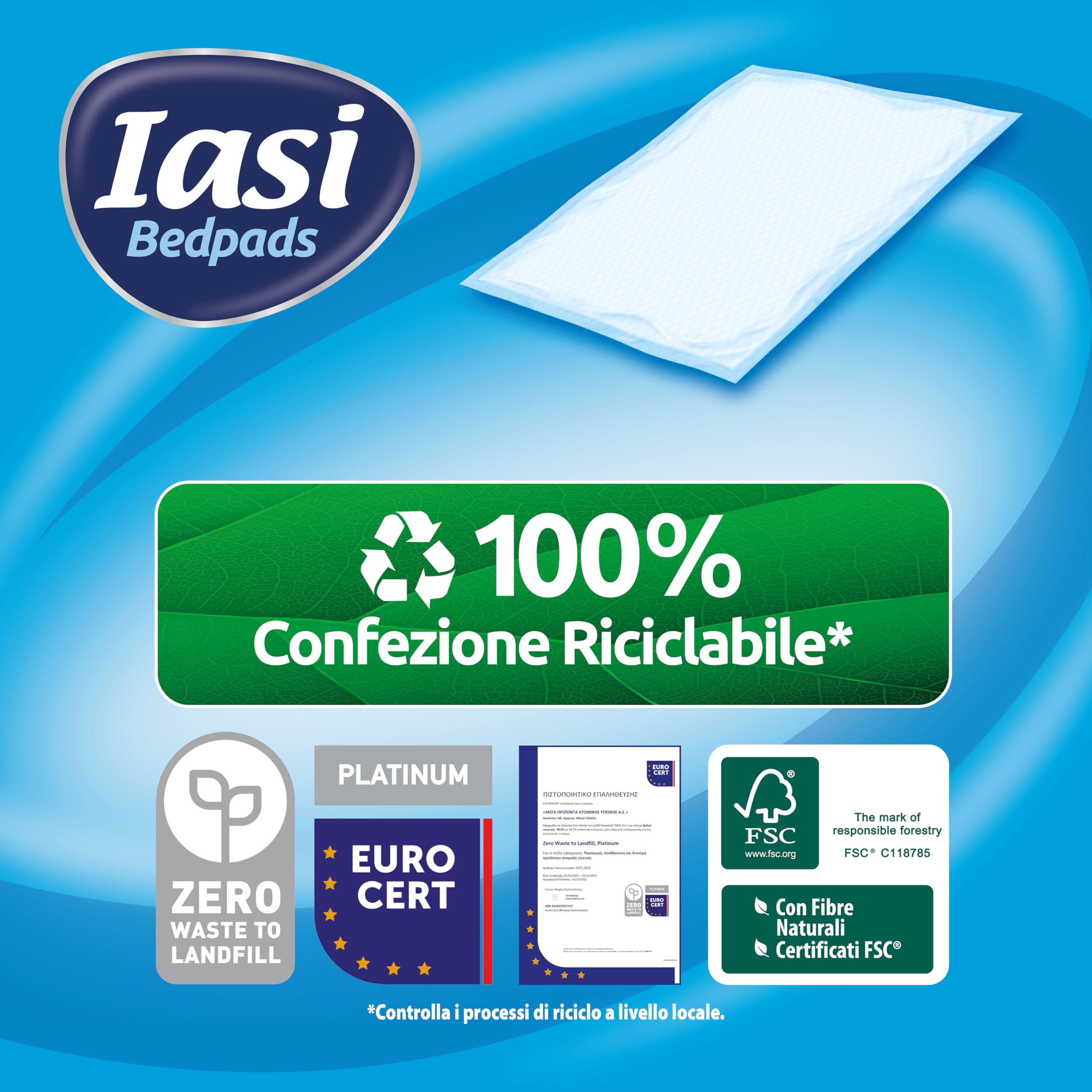 IASI traverse letto 60x90 Fresh, Assorbenza Maxi Plus, tecnologia 'odour control' con delicata profumazione, 90 Unità