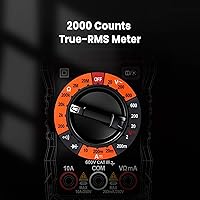 Vista 7 de KAIWEETS- Multímetro digital con funda, voltímetro CA/CC, prueba de Ohm/Volt/Amp, continuidad, diodos, para toma de corriente doméstica, prueba