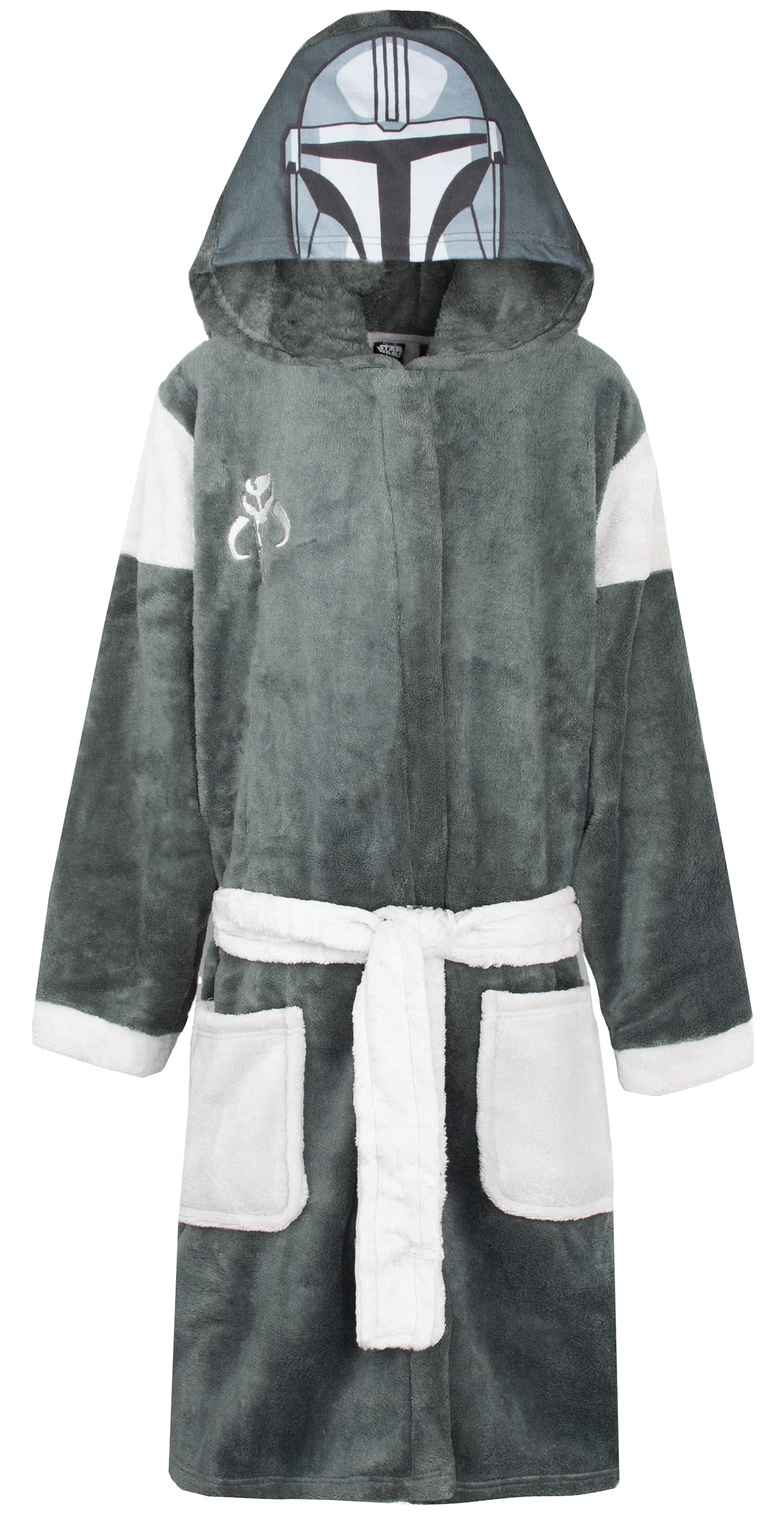 Mandalorian Robe for Kids - Fluffy Dressing Gown - 100% Polyester, With Mandalorian Helmet Hood - Official Star Wars Merchandise