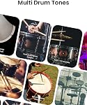 AEROBAND Kit de tambour électronique PocketDrum2 MAX, Air Sticks de tambour & Pédales & Adaptateur Bluetooth, jouer des tambours partout à tout moment 8 Tons et USB Midi Adolescents Adultes Drummer