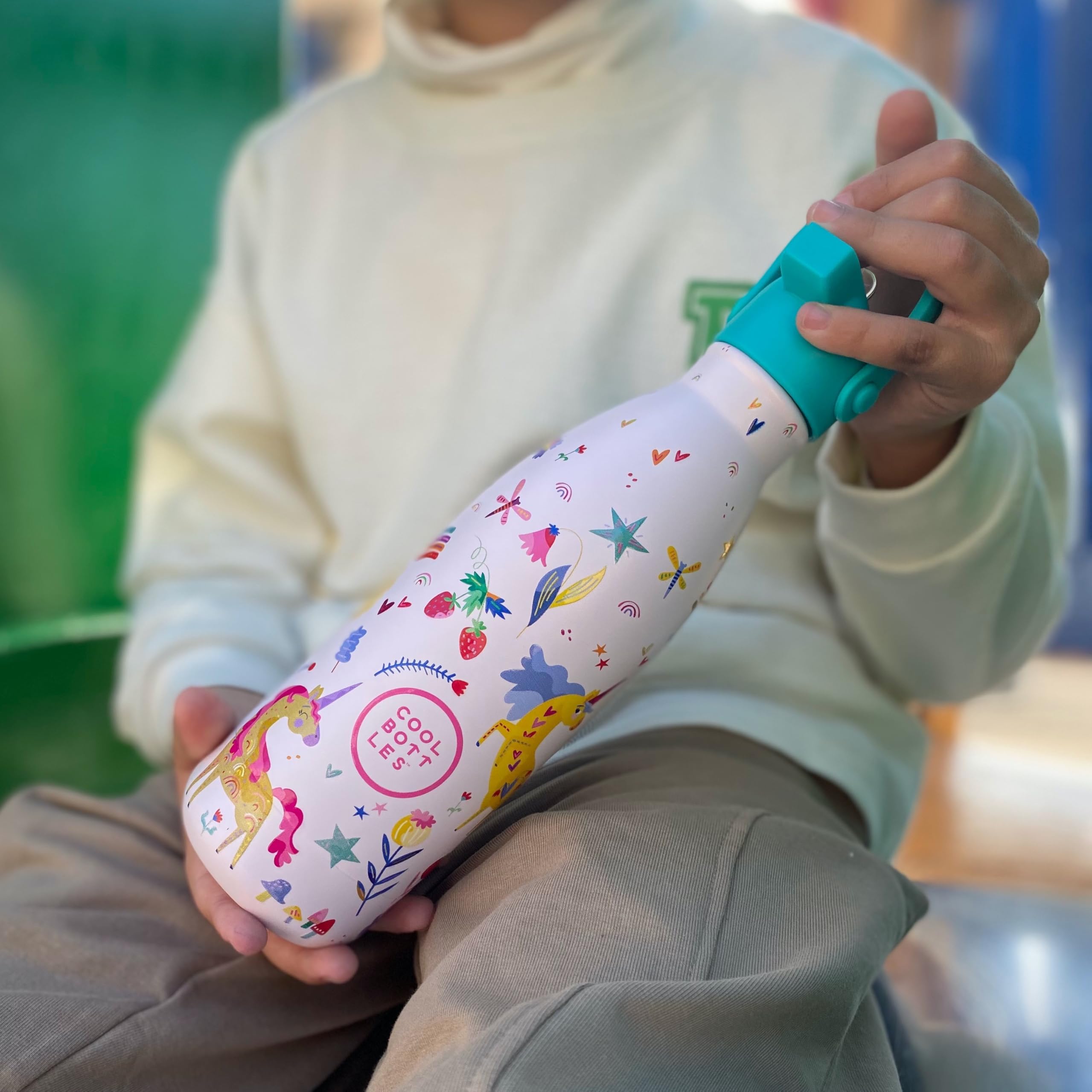 Botella Térmica Niños - 350 ml - Funny Unicorns - Botella de Agua de Acero Inoxidable - Bebidas Fías 36 Horas y Calientes 18 Horas - Acabado con Pintura en Relieve - Sin BPA - Cool Bottles