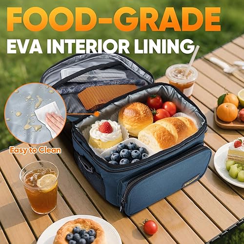 Miniatura 2 de BALEINE Lonchera aislada para hombres y mujeres, bolsa térmica a prueba de fugas para 15 latas con correa ajustable para el hombro para el trabajo