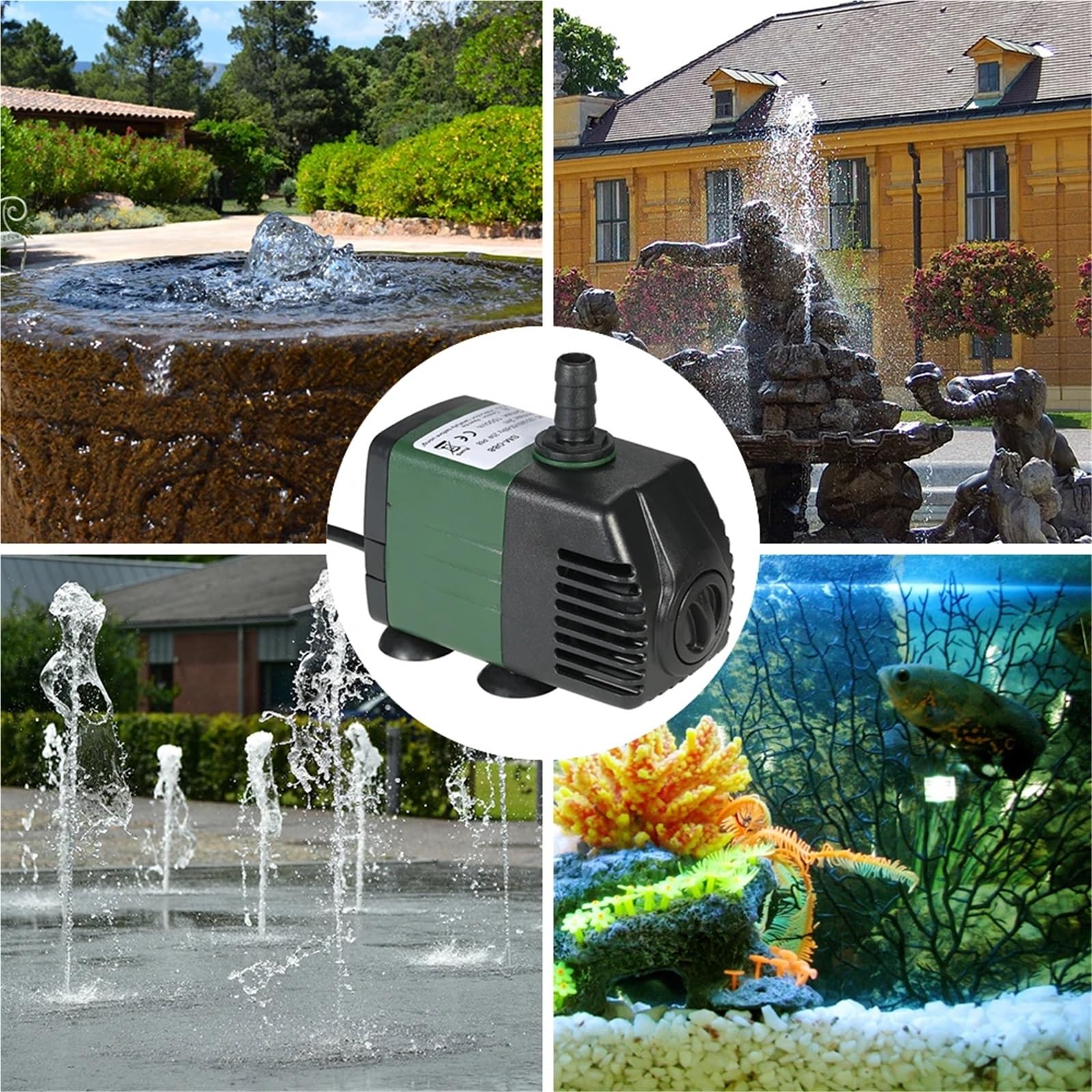 Pompka Słoneczna Pompa wodna zanurzeniowa 1500L/H 25W do akwarium, fontann stołowych, ogrodów stawowych i systemów hydroponicznych z 2 dyszami dekoracja ogrodowa