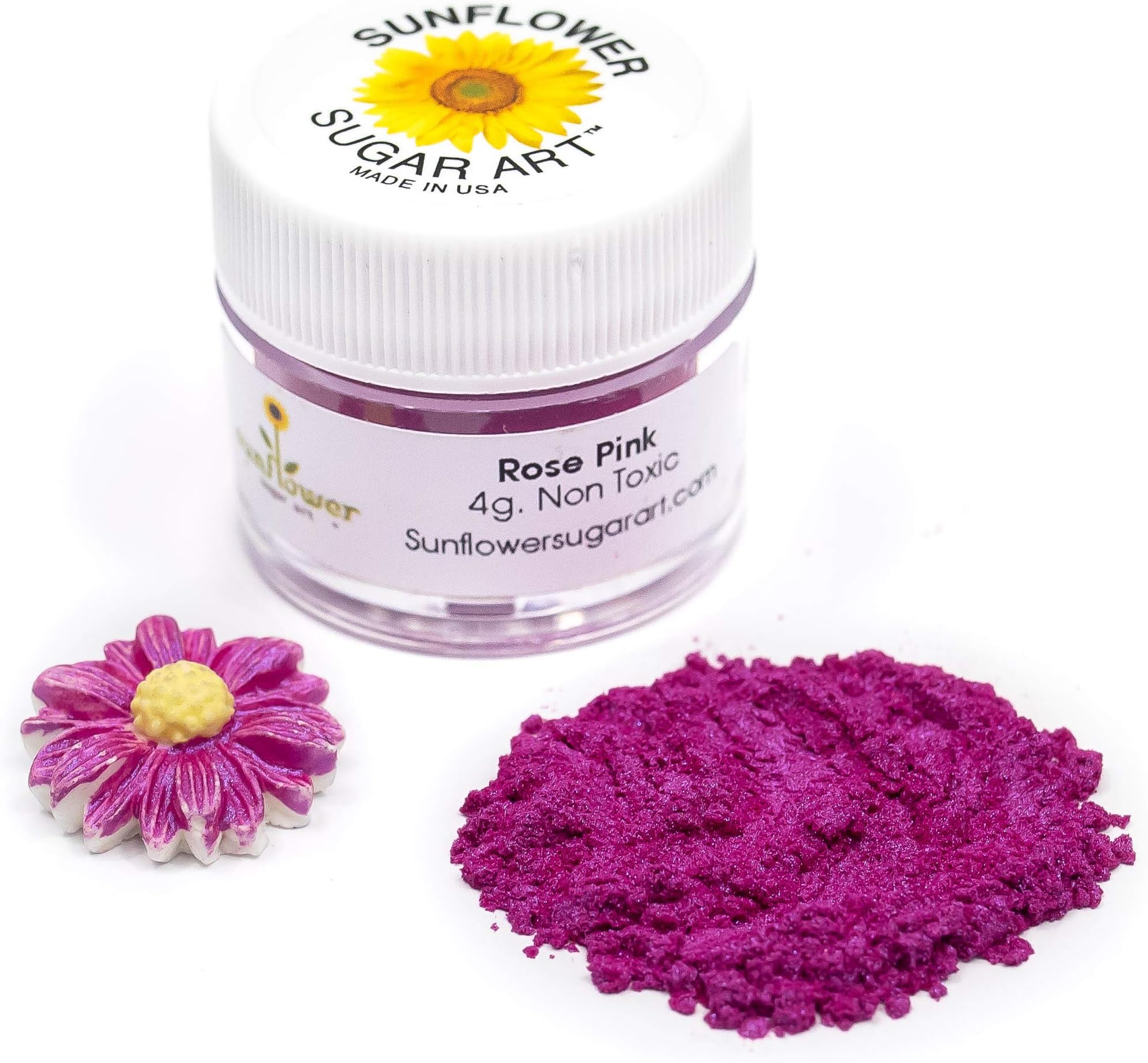 Amazon.com : Rose Pink Edible Luster Dust | 6 Grams Food Grade Cake Dust Shimmer Powdered ...