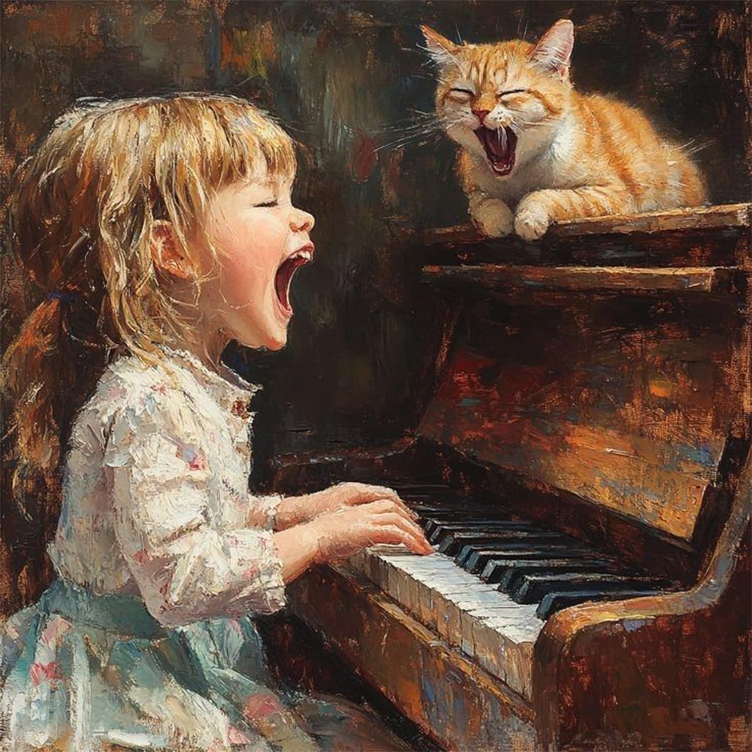 Yveszomi Paint by Nnumbers for Adults-Girl with Cat Painting by Numbers for Adults,Funny Adult Paint by Numbers Canvas Kits Perfect for Gifts and Home Decor 12x12in — image 1