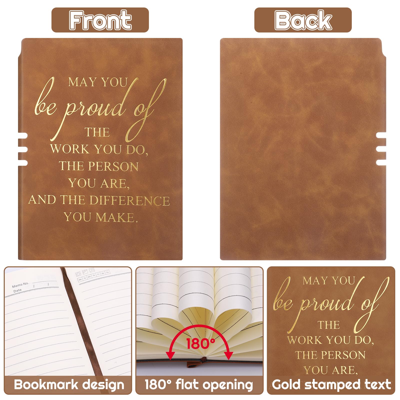 Thank You Gifts Leaving Gifts for Colleagues A5 Notebook Journal Inspirational Notebook A5 and Pen and Keyring - Image 3