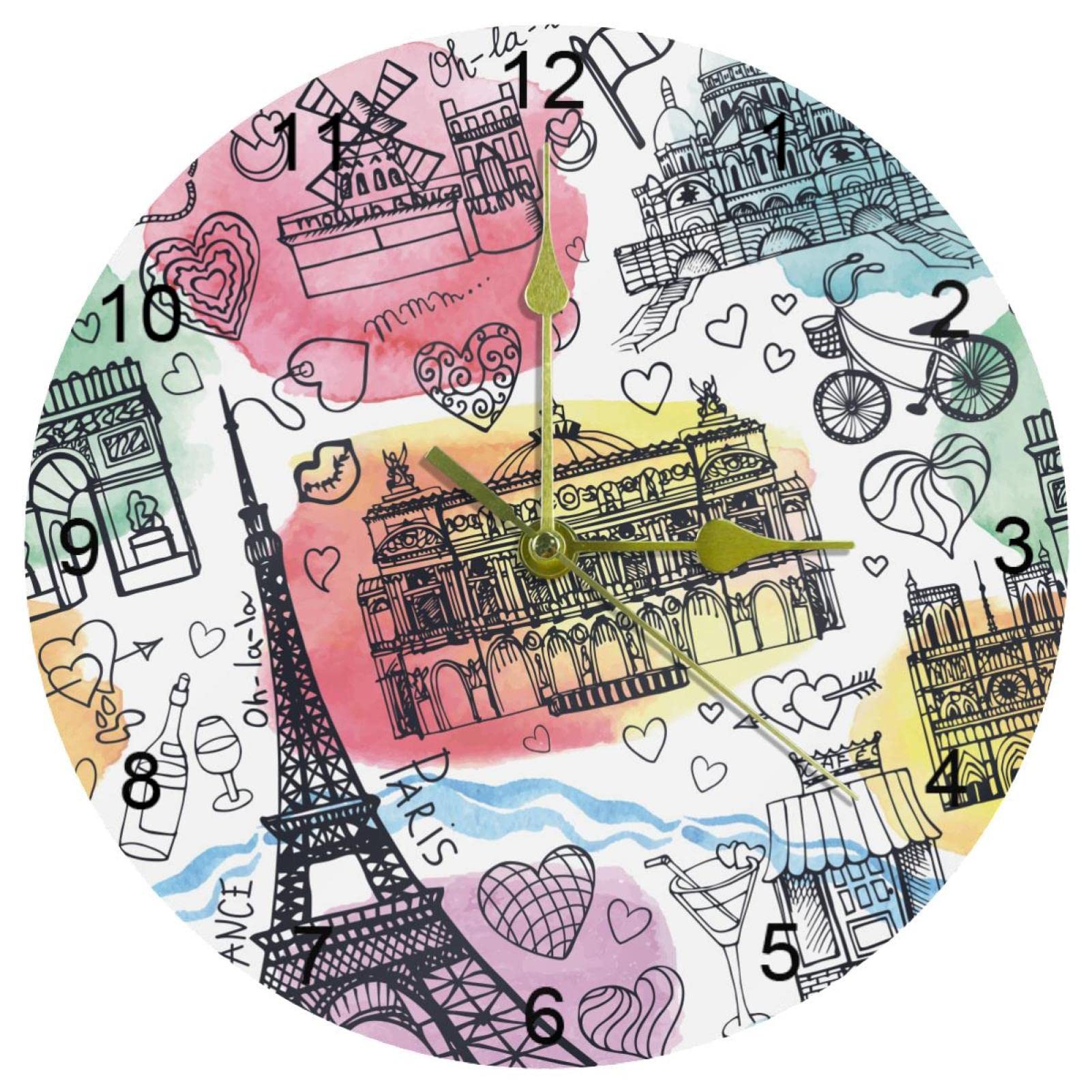 Horloge murale pour cuisine et salon fonctionnant à piles