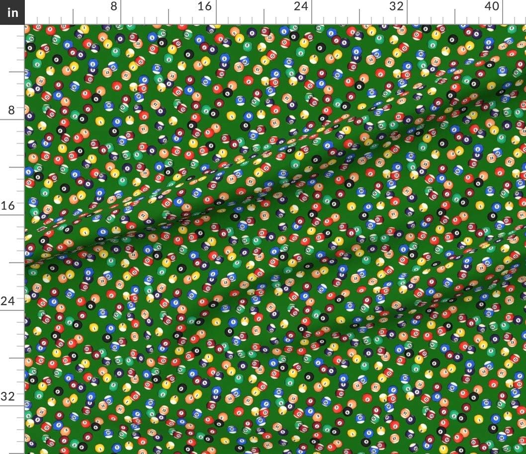 Spoonflower Fabric - Billiards, Balls, Pub, Pool, Sports Printed on Petal Signature Cotton Fabric by The Yard - Sewing Quilting Apparel Crafts Decor