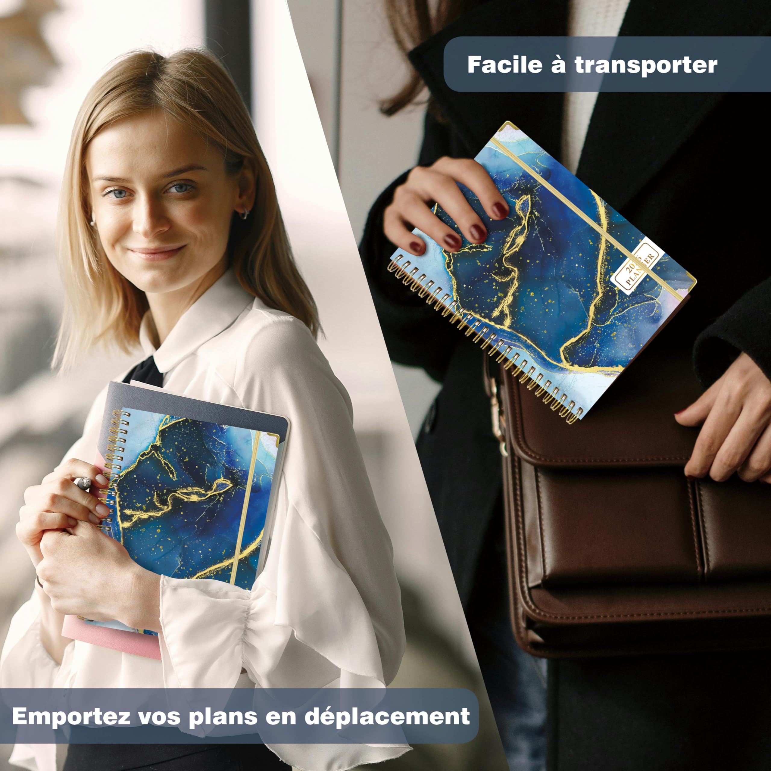 Gumiho Agenda Semainier 2026 2027 Spirale - 18 Mois Agenda Scolaire A5 (Janvier 2026 - Juin 2027)- Avec Boucle De Stylo & Autocollants De Plan (Rosa