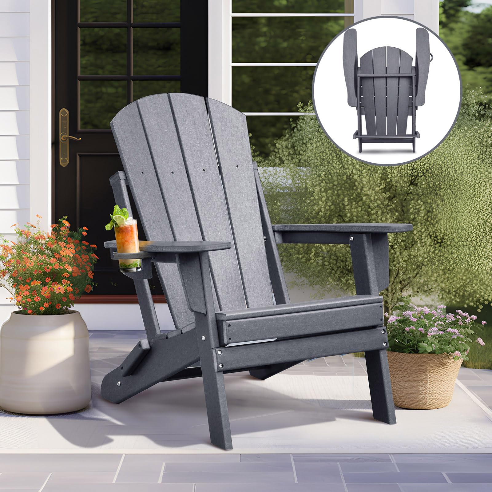 Amazon.com: Skypatio Folding Adirondack Chair, All-Weather