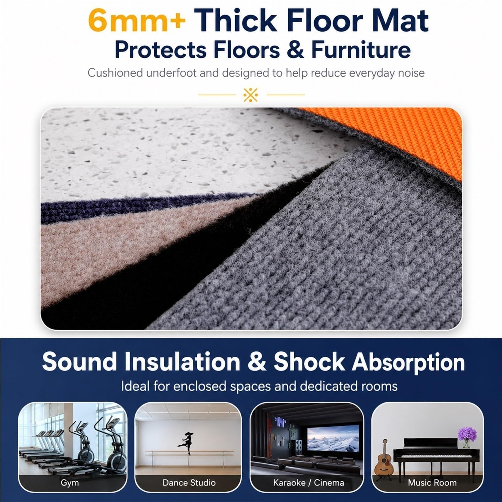 Tapis Batterie Acoustique Insonorisant pour Batterie Électronique