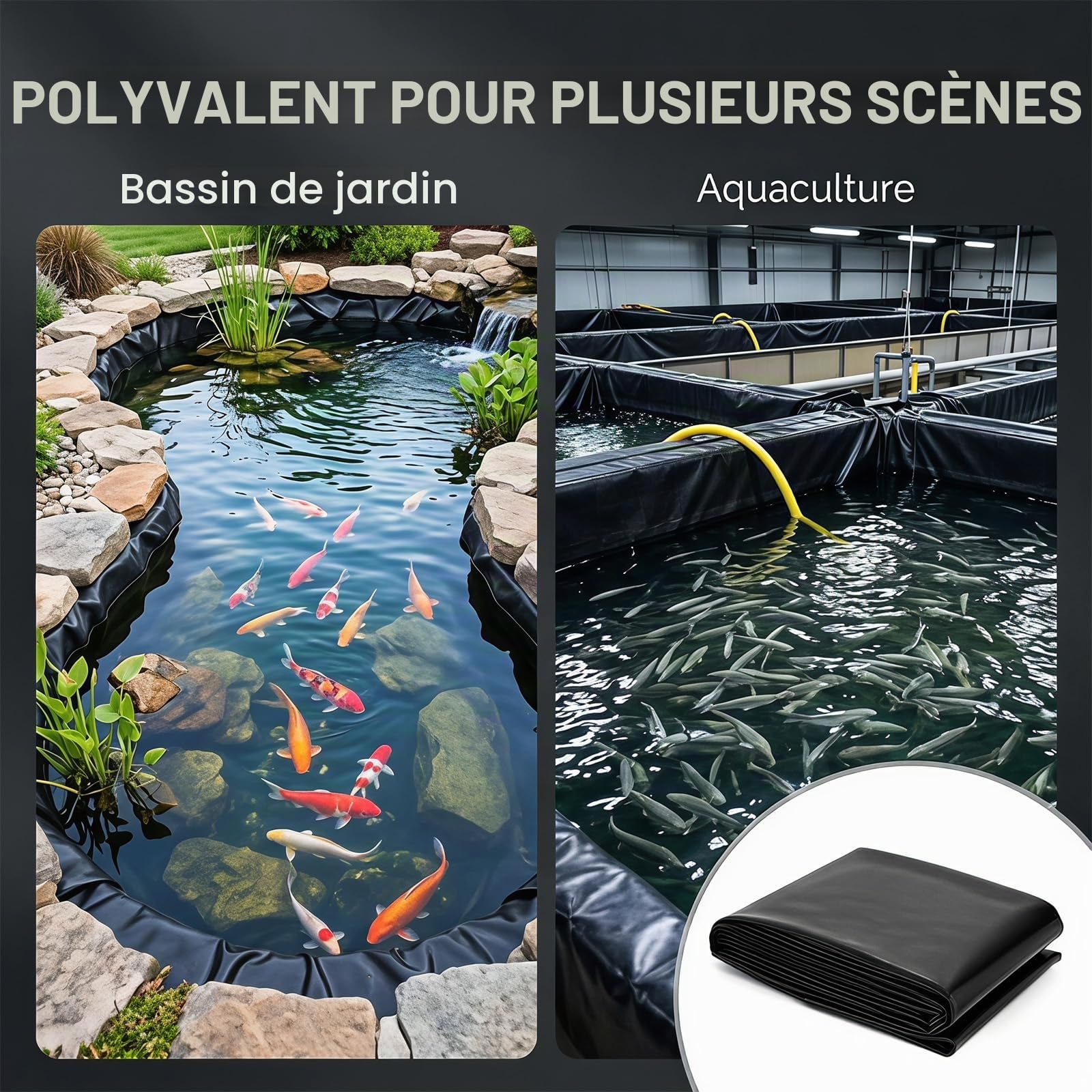 Bâche Bassin Extérieur 0.2mm Epaisseur, Bâche pour Bassin, Liner De Bassins pour à Poissons Jardin pour Bassins d'Agrément, Cascade Revêtement d'Étang (0.2 * 3 * 4)