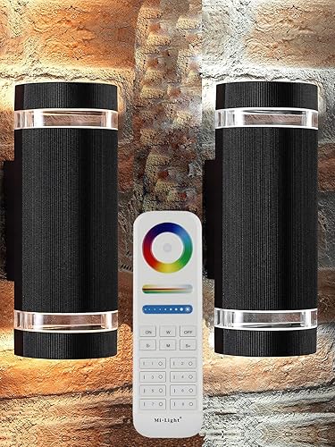 Miniatura 3 de Iluminación LED que cambia de color RGB doble hacia arriba y hacia abajo, luz de pared al aire libre, 12 W, 1200 lm, temperatura blanca 2700 k- 6500