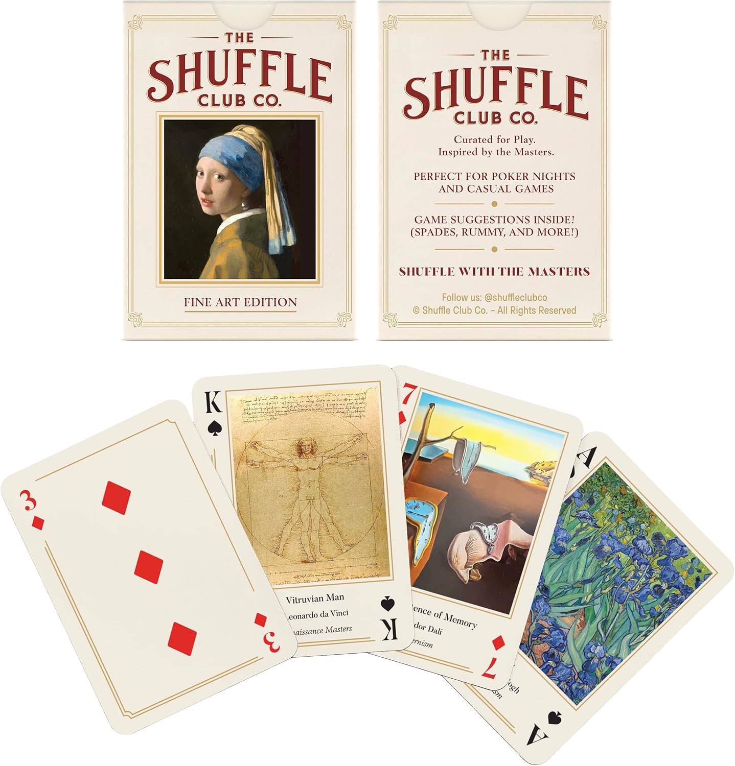 Fine Art Playing Cards – Hand-Illustrated Art-Themed Deck | Classic Painting & Gallery Inspired Design | Premium Poker & Blackjack Cards for Art Lovers & Collectors (Pack of 12)