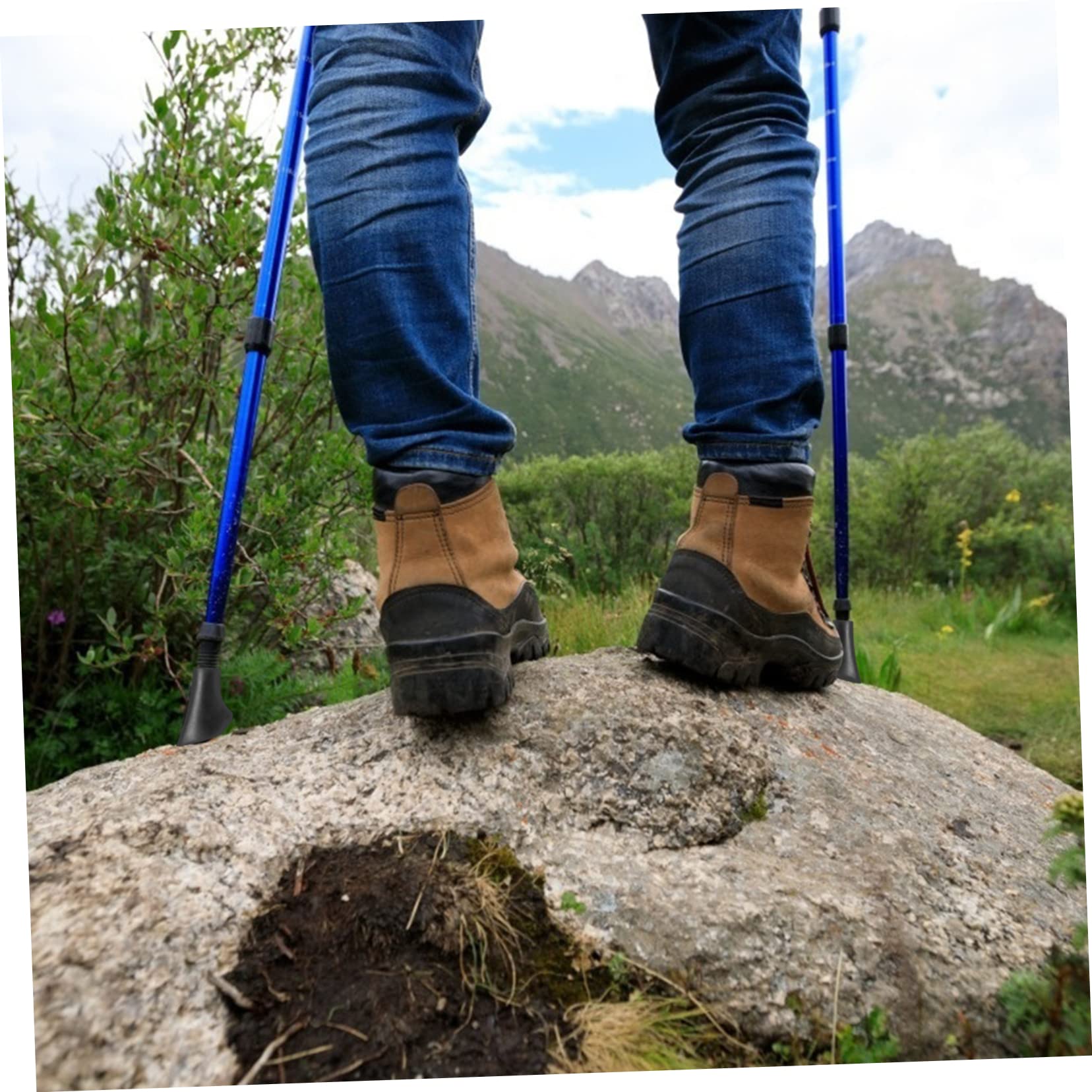 Sosoport Trekkingstock-spitzenset Wanderstöcke, Trekking, Wandern Klappbarer Gehstock Trekking Pole Foot Covers Trekking Pole Tips Gehstock Kopfschutz Wanderstockspitzen PVC 16st