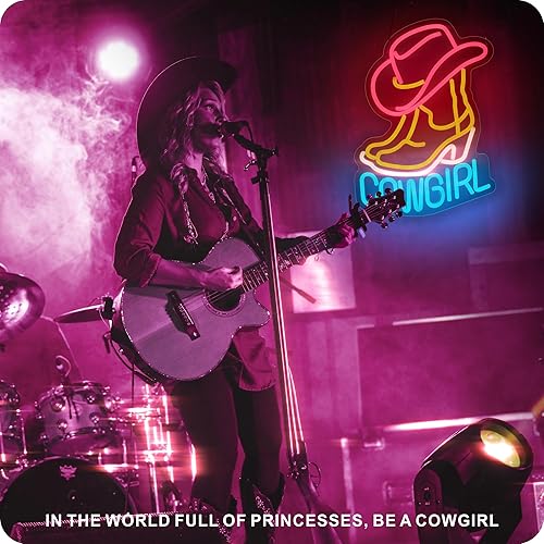 Miniatura 4 de Letrero de neón de vaquera para decoración de pared, botas de vaquera, letrero de neón estético, arte de pared occidental, luz de vaquera alimentada