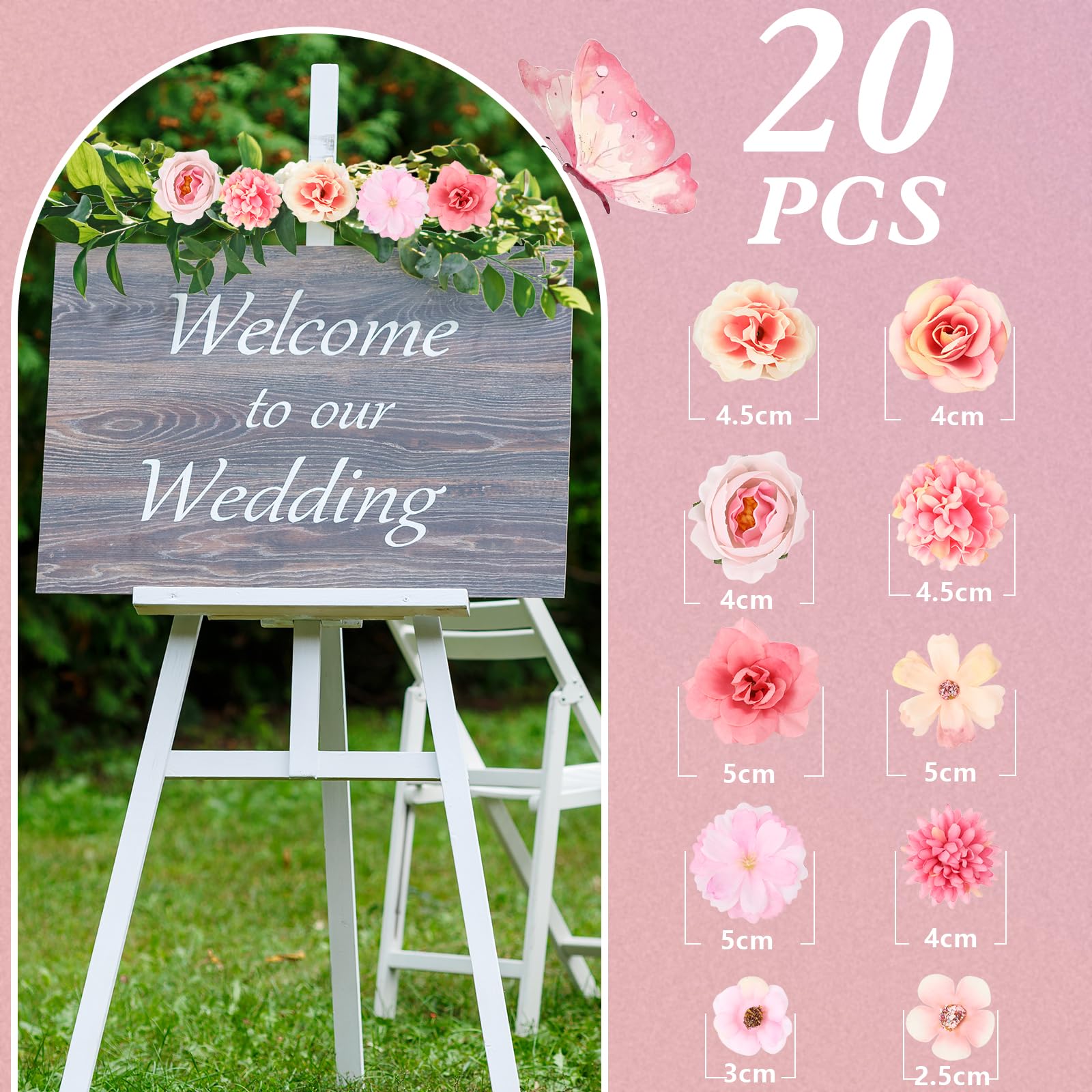 MWOOT 20 Pcs Artificial Flower Heads - Image 2