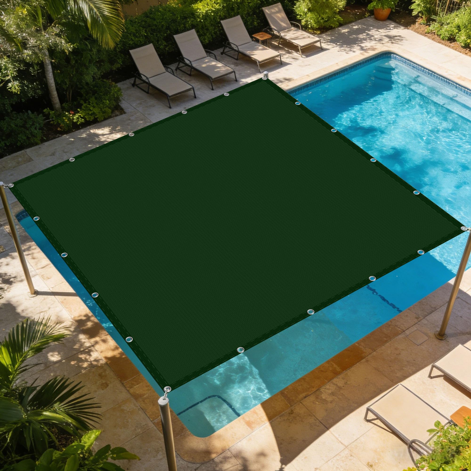 Voile d'ombrage anti-UV et imperméable 2x4m résistante au vent