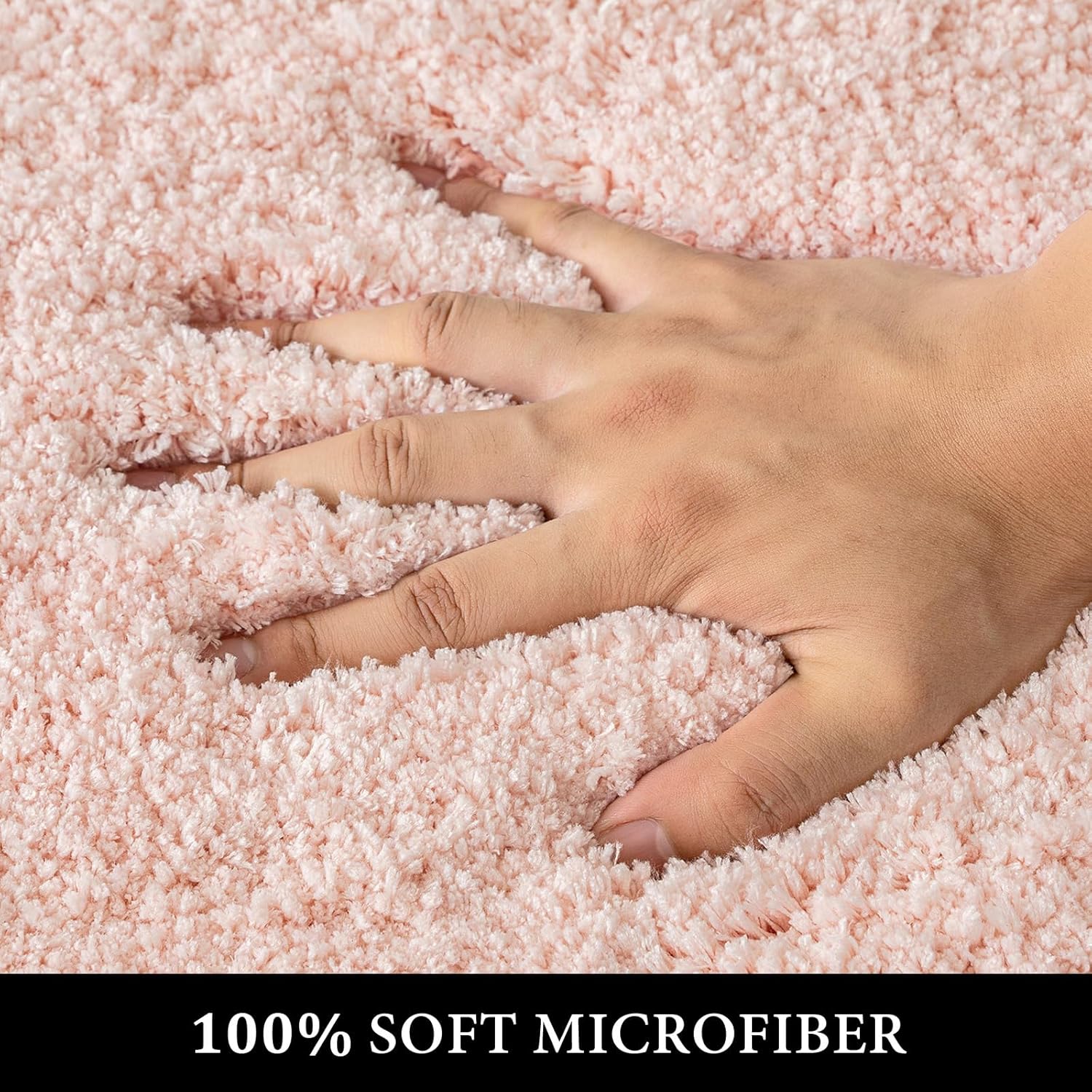 MIULEE Blush Bathroom Rugs Set 2 Piece, Soft Absorbent Microfiber Bath Mat Set, Non Slip Quick Dry Machine Washable Plush Shaggy Bath Rugs for Bathroom Floor, Tub and Shower, 16x24 inches - Image 2