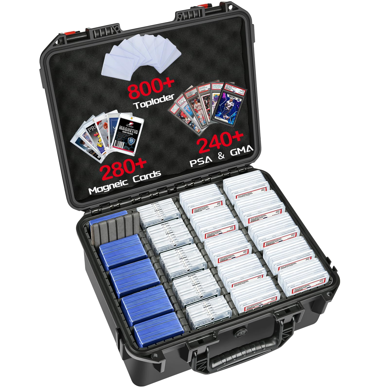 Graded Card Case Storage Box - Fits PSA BGS SGC Toploaders Magnetic Holder | Trading Card Storage Organizer
