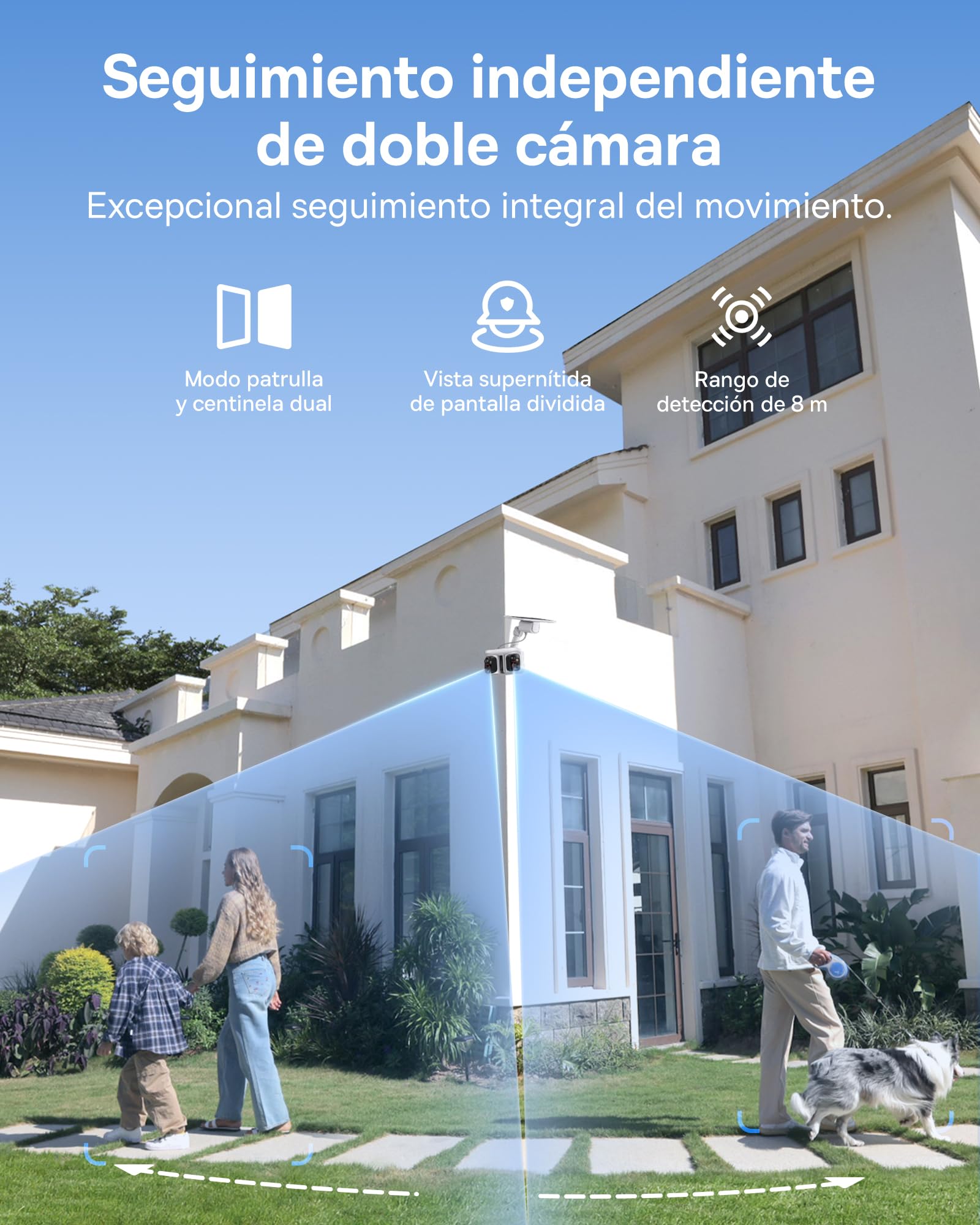 Baseus Security X1 Pro Cámara de Vigilancia Exterior – Doble Seguimiento IA, vigilancia 300°, visión Nocturna, cámara Solar inalámbrica a batería con detección IA, Patrulla automática, hasta 512 GB