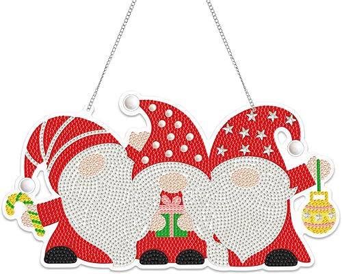 Christmas Santa Claus 5D Diamond Art Painting Kits Crystal Hanging Pendant DIY Art Pendant Kit Rhinestone Acrylic Wall Home Decor disponible en Yaxa Peru