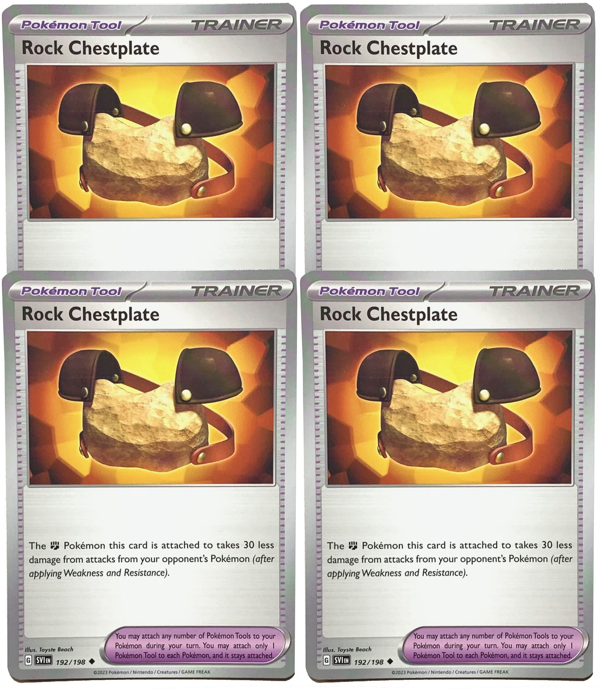 Amazon.com: Rock Chestplate 192/198 - Scarlet & Violet - Pokemon Trainer x4  Card Lot