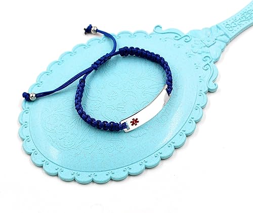 Miniatura 6 de Uloveido Pulsera de identificación de alerta médica grabada con láser, pulsera ajustable para hombres y mujeres, primeros auxilios de emergencia,