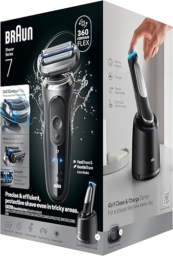 Miniatura 14 de Braun Electric Shaver for Men, Series 7 7171cc, Wet & Dry Shave, Turbo & Gentle Shaving Modes, Waterproof Foil Shaver with Precision Trimmer, Space