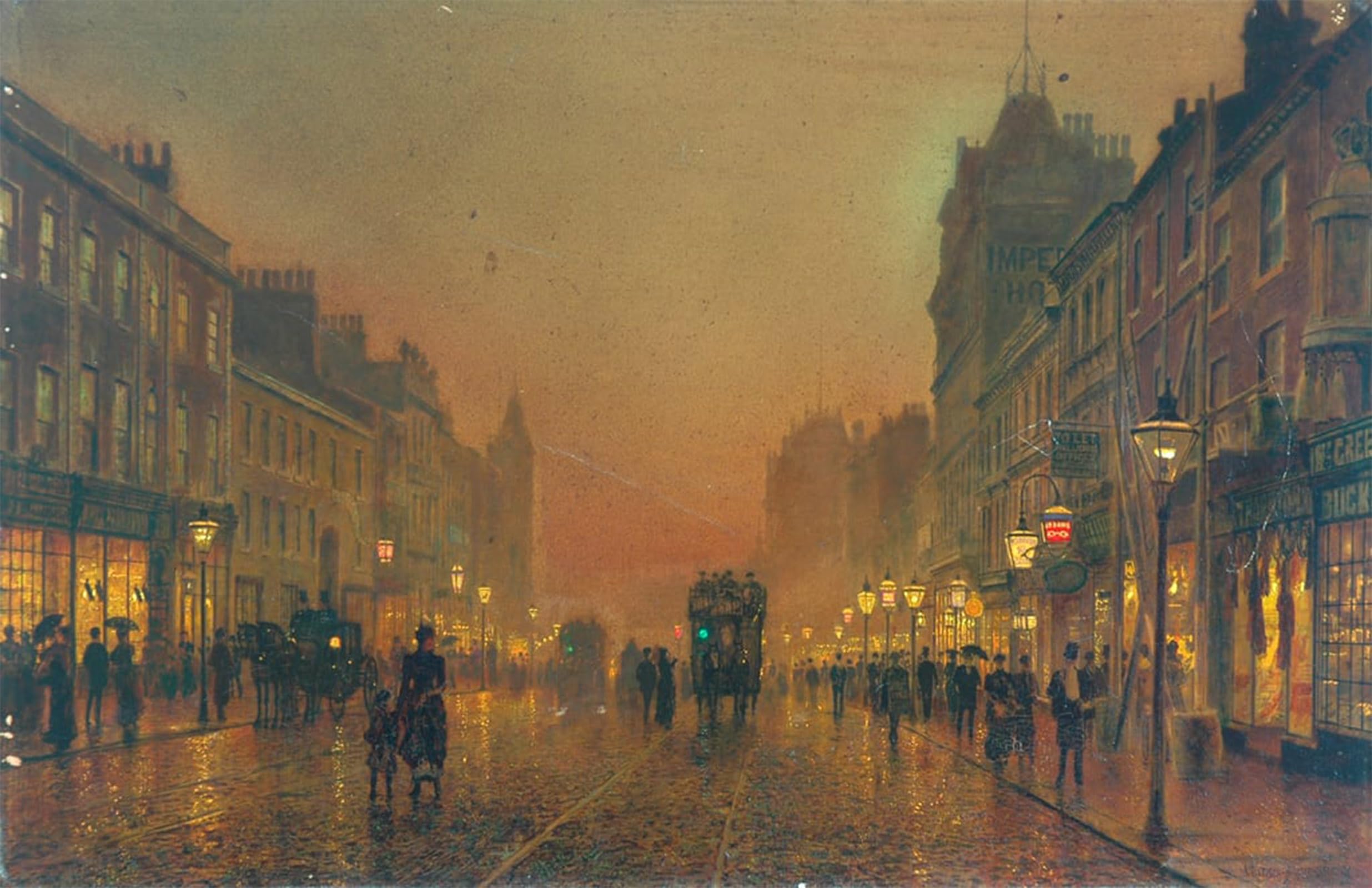 POSTERIIk Famous Modern Artwork Art Mural Briggate Leeds Oil Paintings Pictures for Home Decor 60x90cm