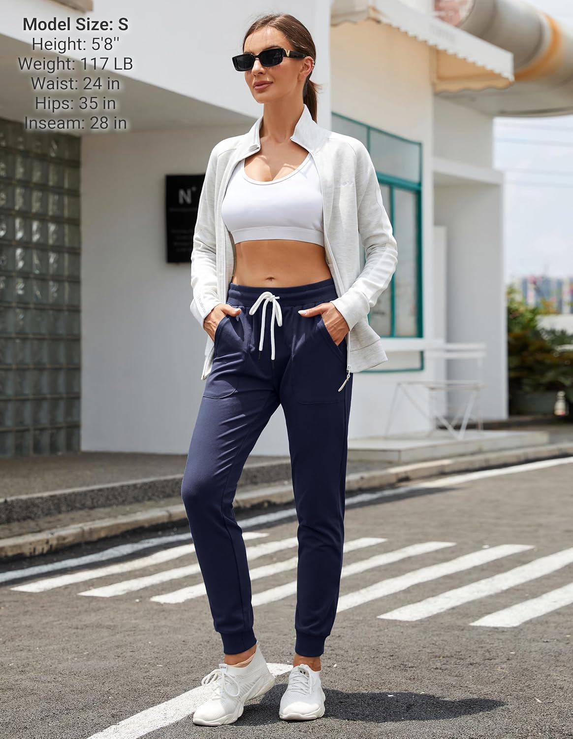 SPECIALMAGIC Women's Cotton Sweatpants with Pockets Athletic Drawstring Joggers Casual Sweat Pants - Image 2