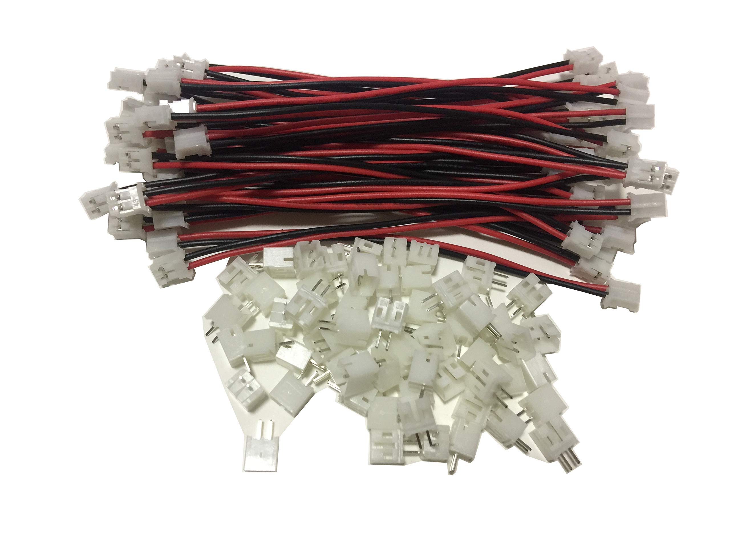 30 PCS 2 PIN JST PH Female Connector on Both Side - 100mm 1007 26 AWG & 60 PCS 2 PIN JST PH Male Connector