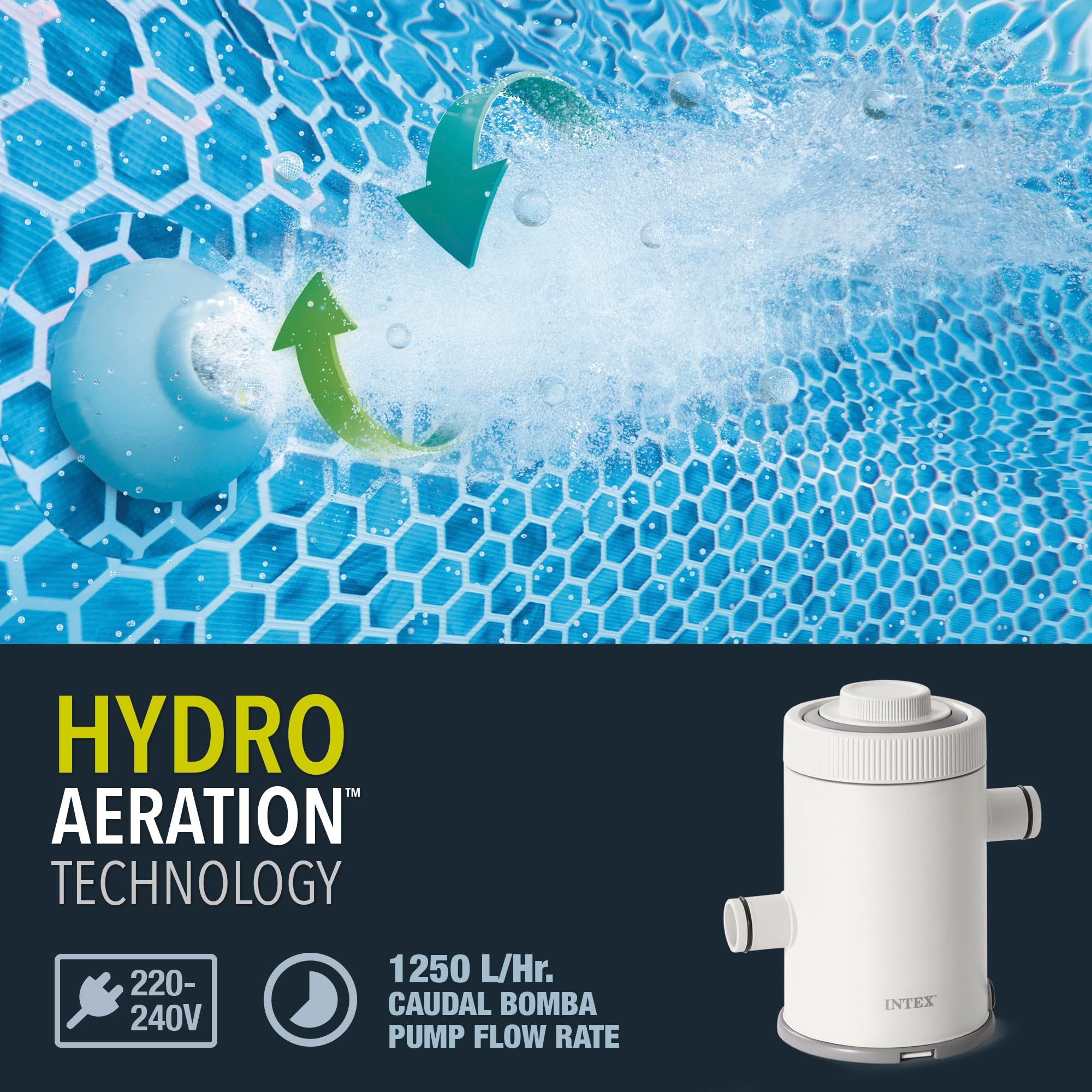 Intex 26602 - Pompa Filtro a Cartuccia Krystal Clear, per Piscine Easy-Frame ⌀ 244-305 cm, 1250 L/h
