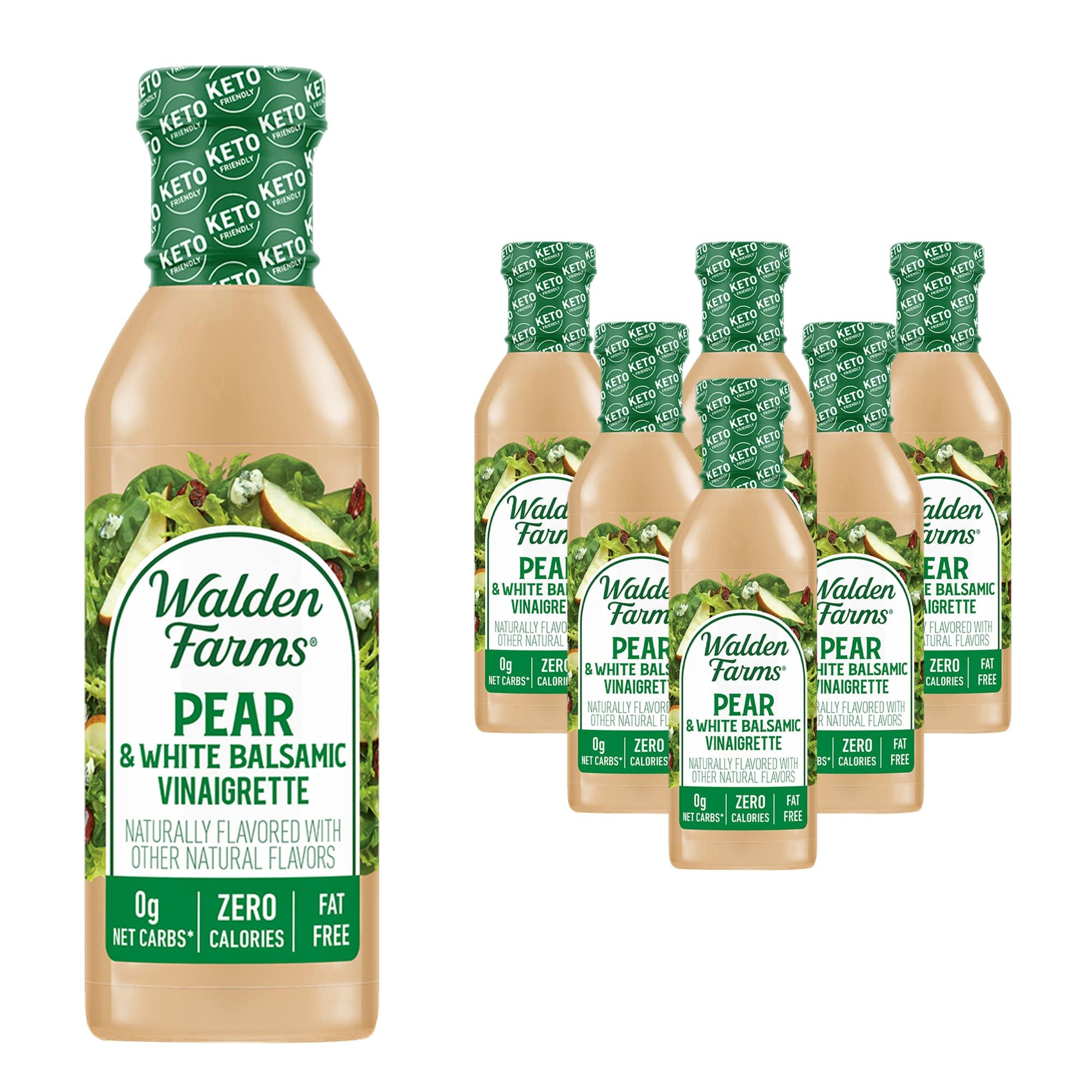 Walden Farm's Pear and White Balsamic Vinaigrette Salad Dressing, 12 Ounce (Pack of 6)