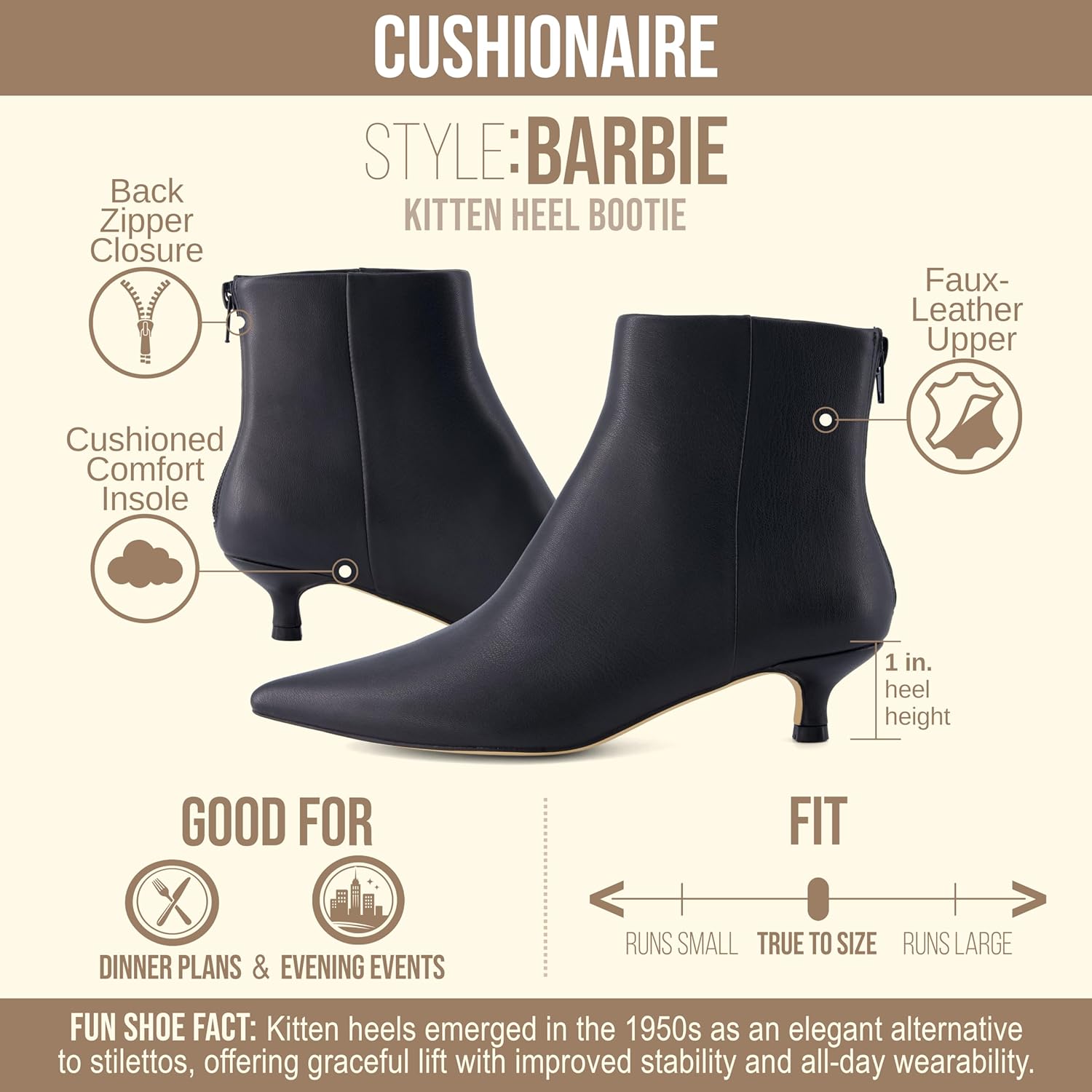CUSHIONAIRE Women's Barbi Kitten Heel Bootie +Memory Foam, Wide Widths Available - Image 4