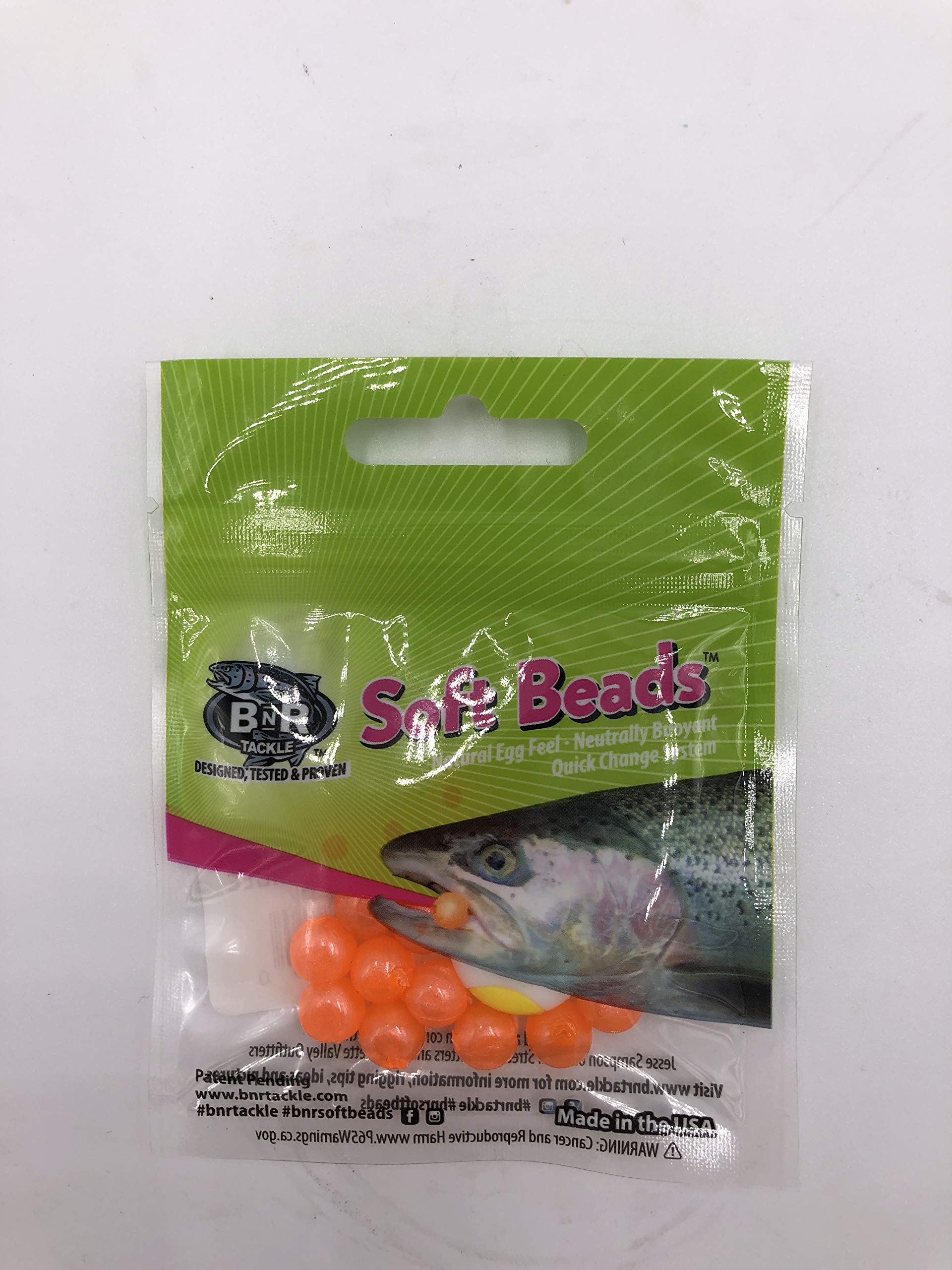 BnR Tackle SBCR8 Soft Beads, 8 mm, Creamsicle, Neutral Buoyancy, 15/Pack