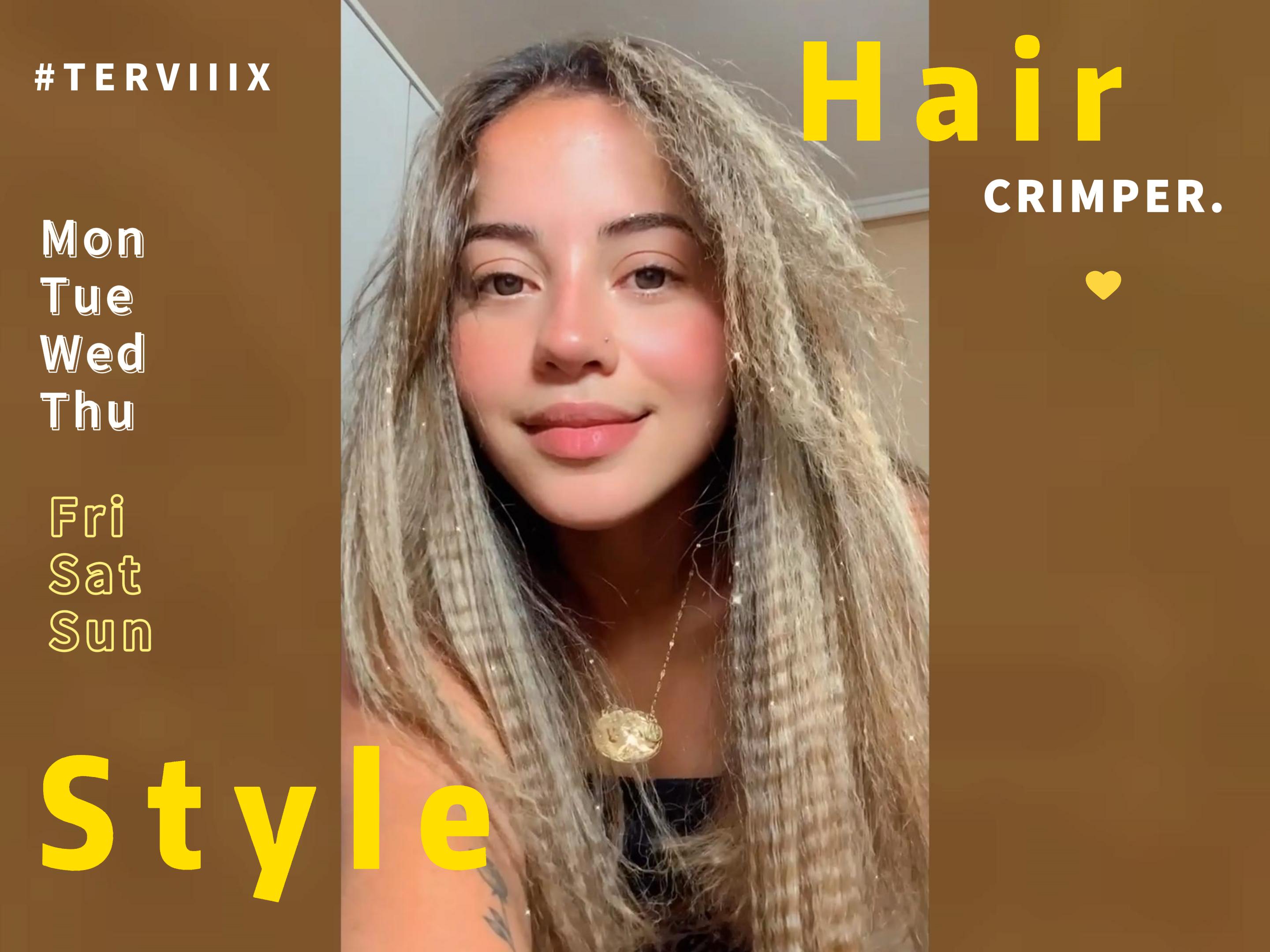 Terviiix 24K Titanium Wide Hair Crimper, Crimping Iron for Hair