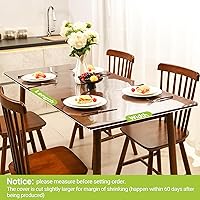 Vista 12 de ETECHMART - Protector de mesa de PVC transparente, mantel rectangular de plástico para escritorio, protector de mesa impermeable de vinilo